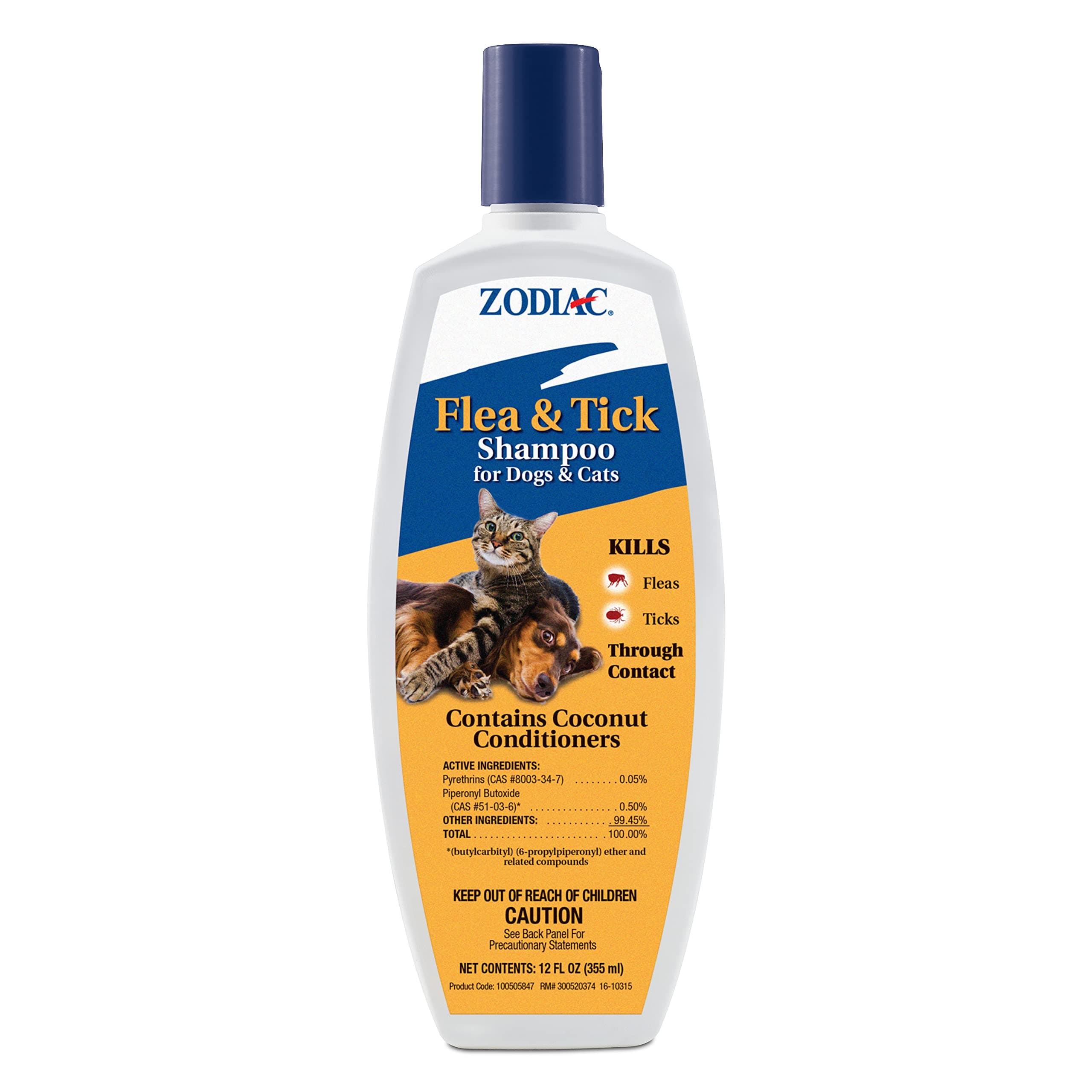 Flea & Tick Shampoo for Dogs & Cats, 12-ounce