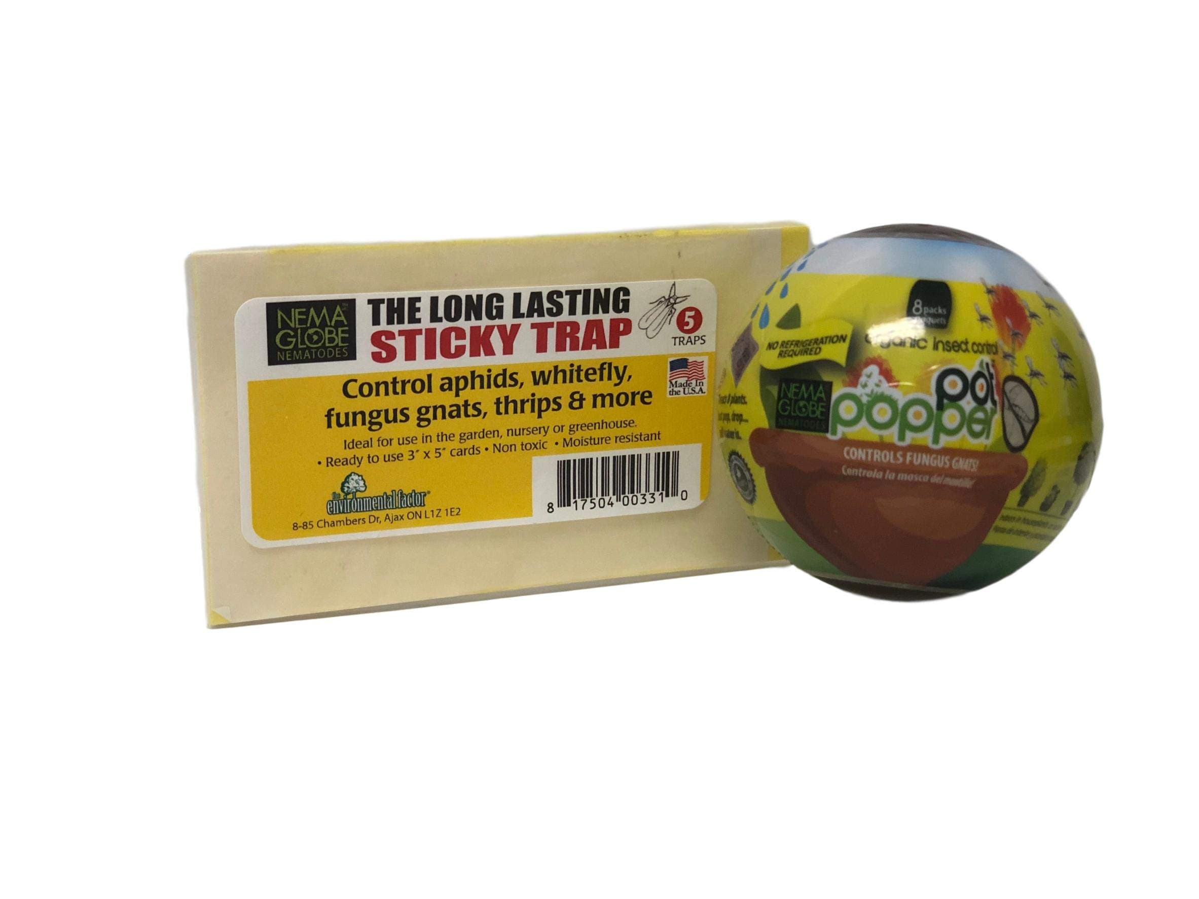 Nema Globe 4009701 Pot Poppers and Sticky Cards 8x1million Nematodes, 8 Million Sf 5 Cards & Ties