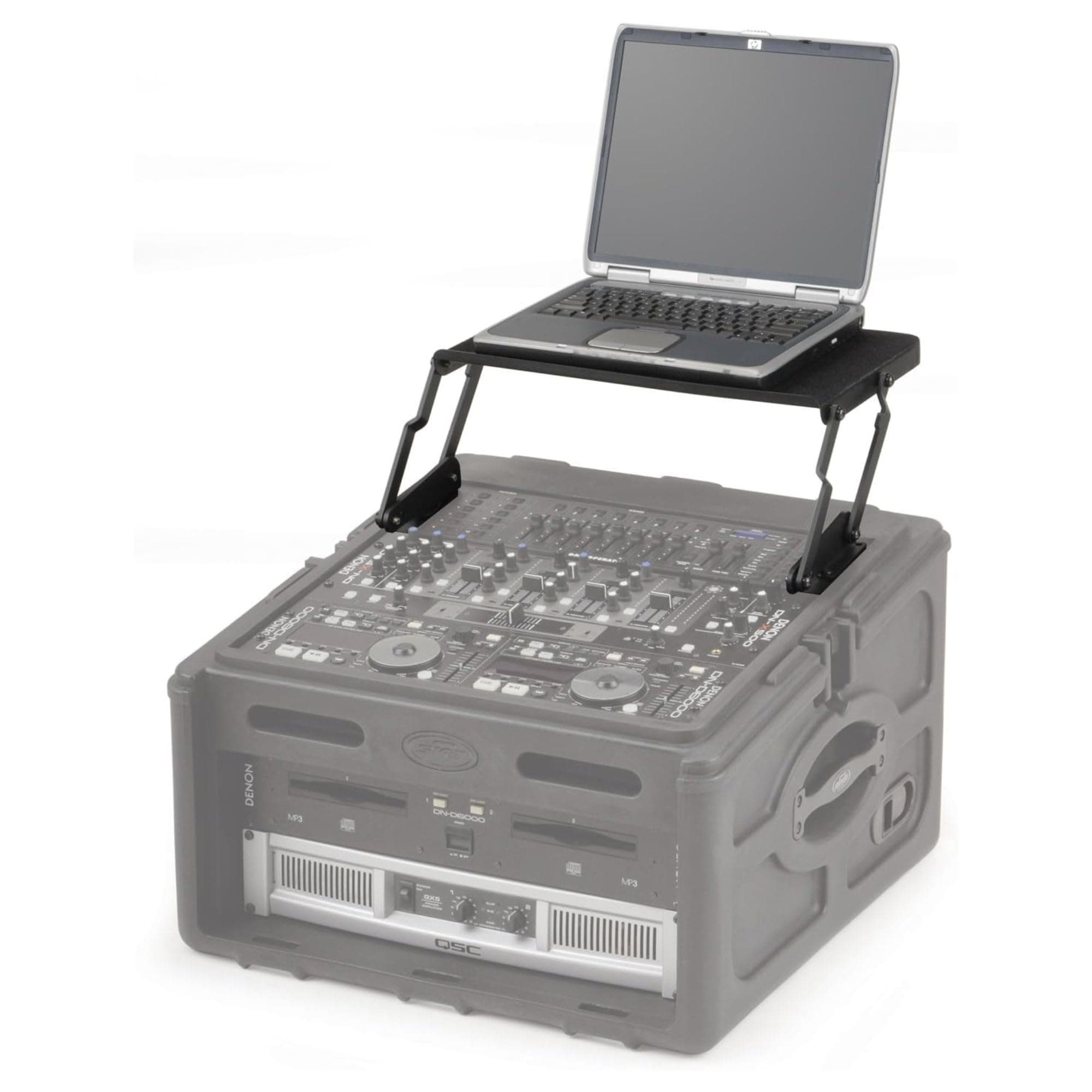 Retractable Audio Video Shelf Mount for Studio Music Equipment Storage, Rack Mount System for 8U Slant AV Racks and Stands, Black