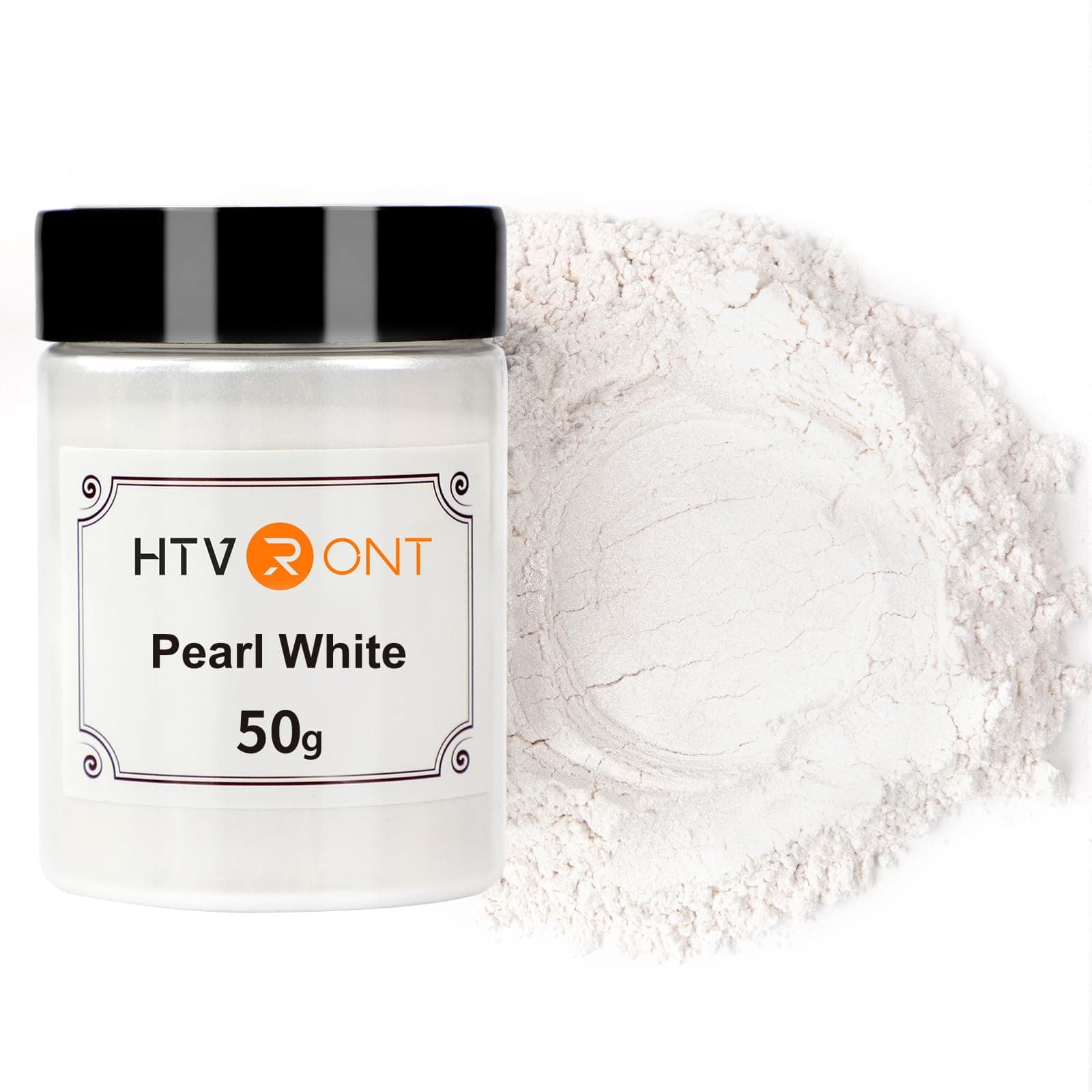 HTVRONT Mica Powder for Epoxy Resin - 1.76 oz/50g Pearl White Mica Powder, Mica Pigment Powder for Soap Making, Resin, Candle Making, Bath Bomb