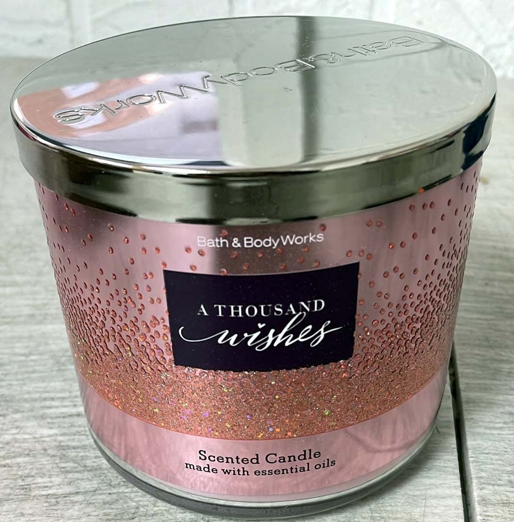 Bath & Body Works And Thousand Wishes Scented 3 Wick Candle 411g- Scented Candle with essential oil.