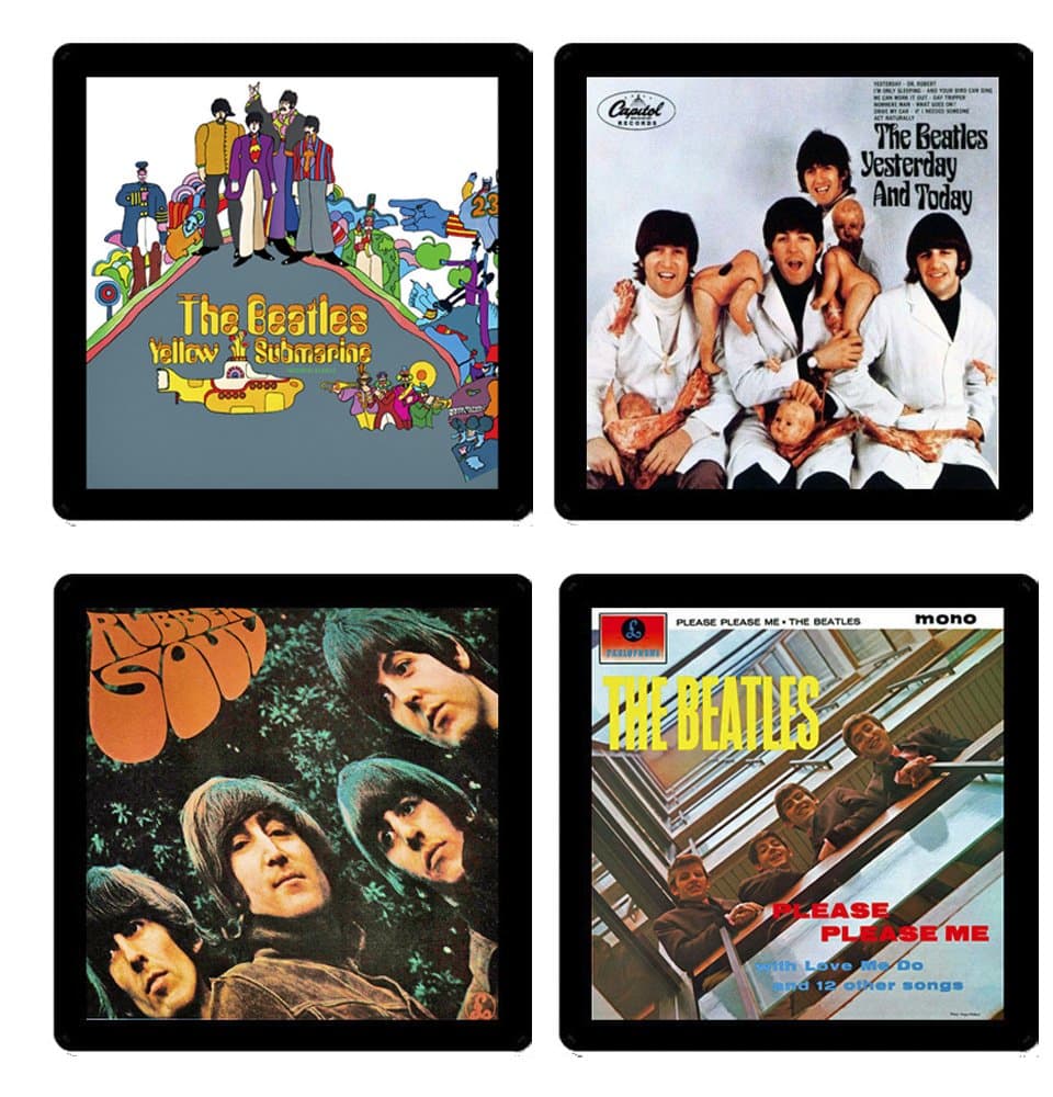 The Beatles Collectible Coaster Gift Set #3 - (4) Different Album Covers Reproduced Onto Soft Coasters