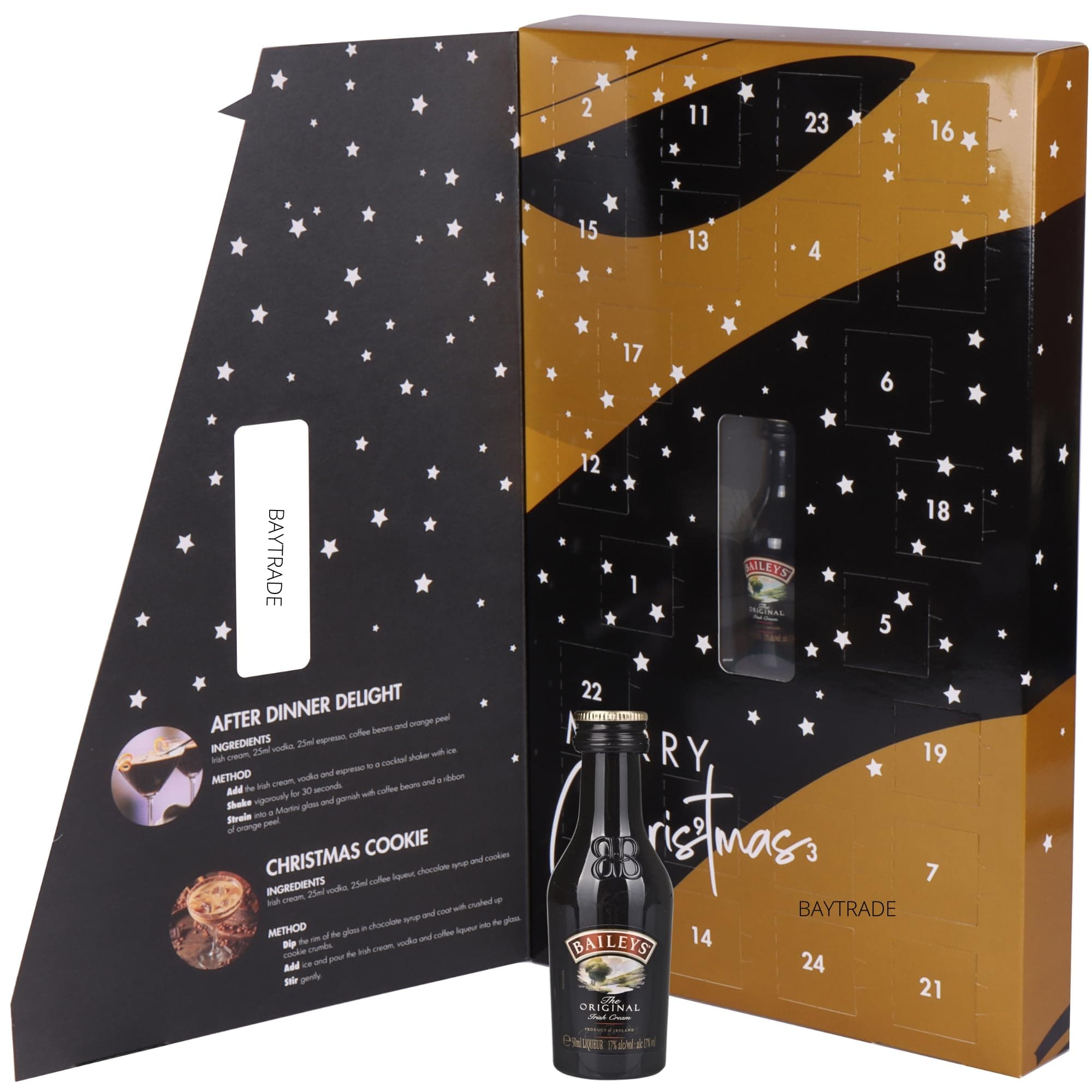 Baileys Advent Calendar 2025 Christmas Adults - Baileys Miniature 50cl and 24 christmas chocolates squares - Alcohol advent calendar Adult - Xmas Countdown Baileys Gift Set for Women Men