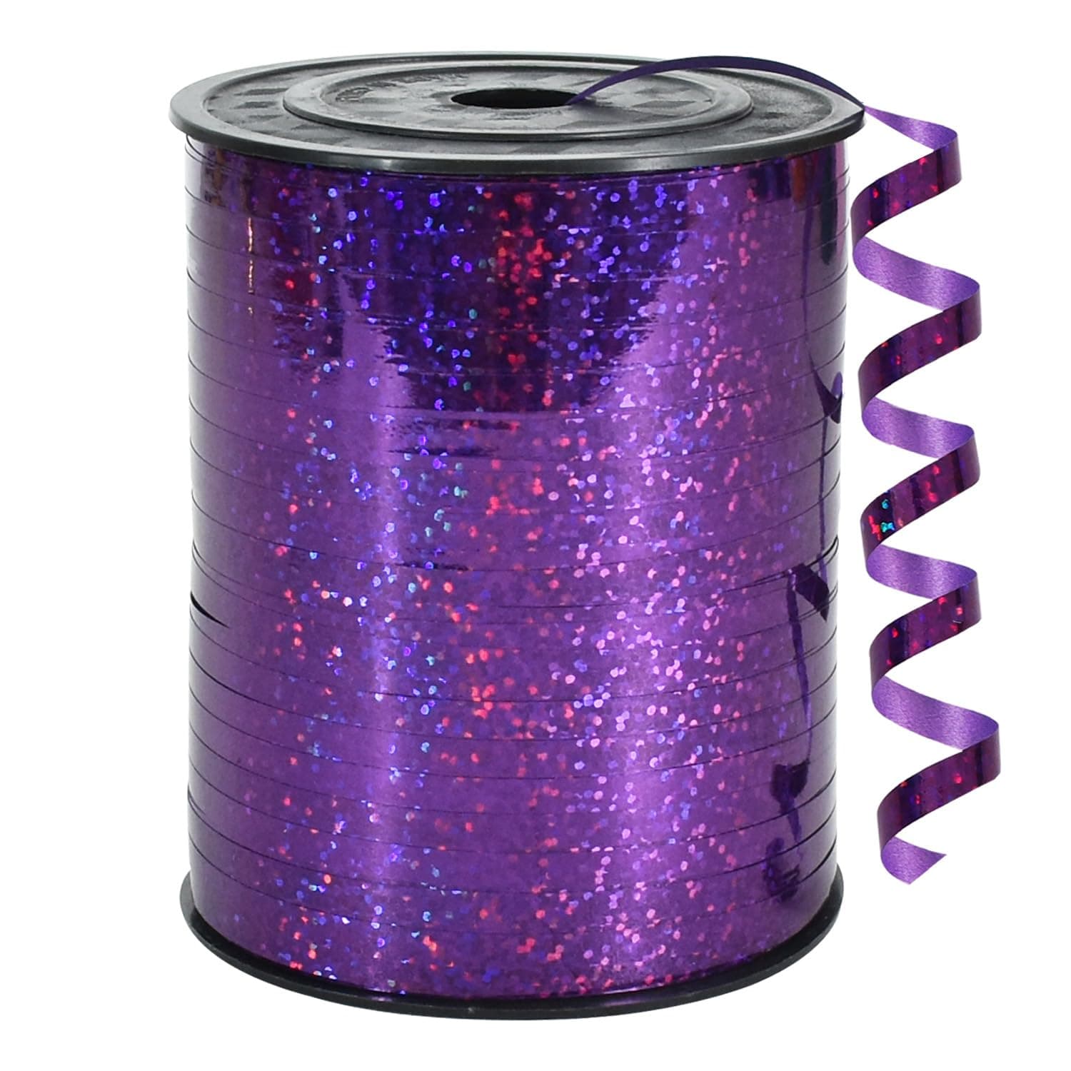 BEISHIDA 500 Yards Purple Crimped Curling Ribbon Shiny Metallic Balloon String Roll Gift Wrapping Ribbon for Halloween Birthday Party Decorations