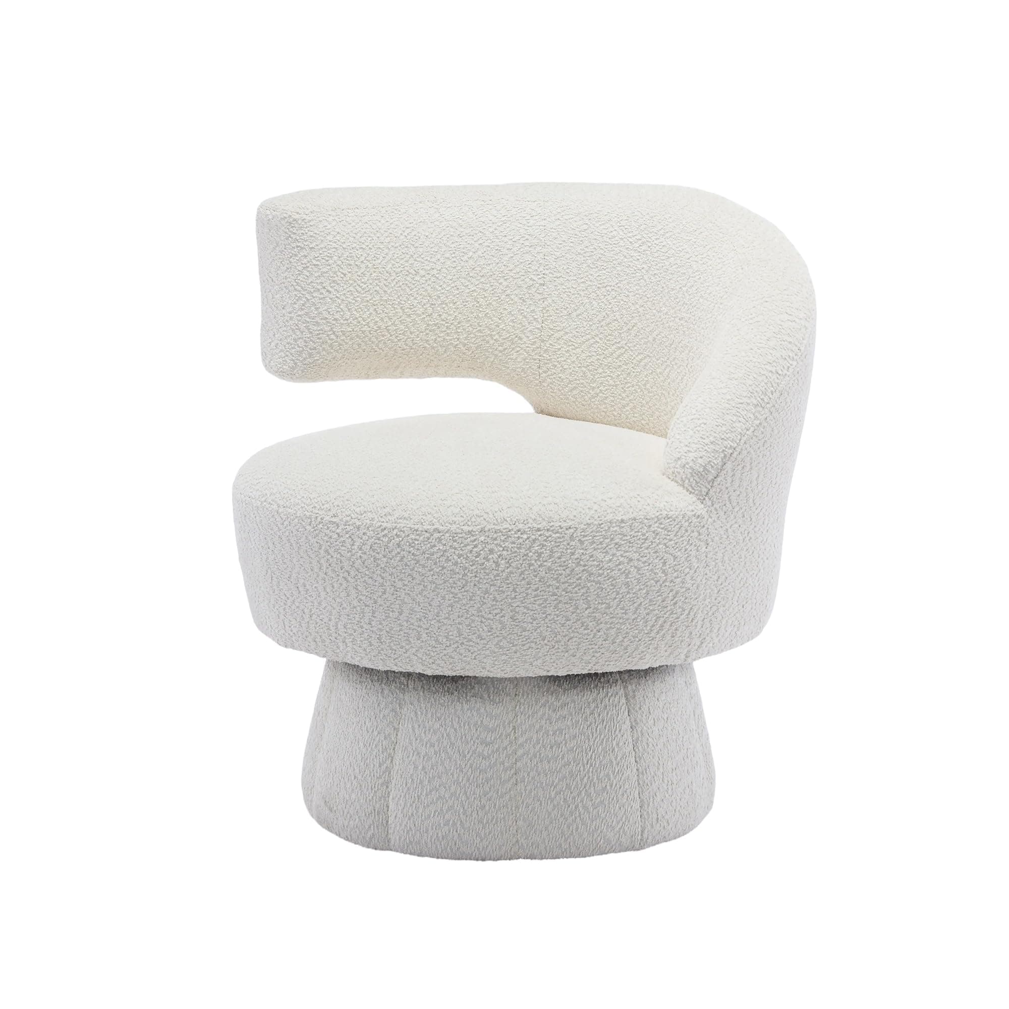 Uneeruiqy 360 Degree Swivel Cuddle Barrel Accent Chairs, Round Armchairs with Wide Upholstered, Fluffy Fabric Chair for Living Room, Bedroom, Office, Waiting Rooms