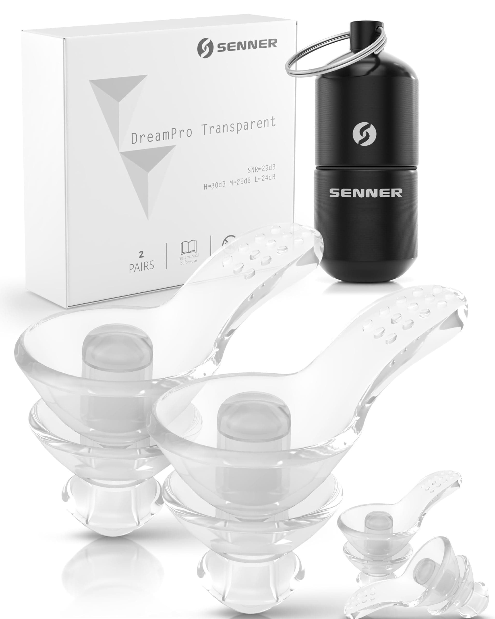 DreamPro - Earplugs for Peaceful Sleep - Ideal Hearing Protection in Noisy Environments and for Side Sleepers - Anti Snore Ear Plugs - Hypoallergenic, Contains 2 Sizes, Aluminum Container