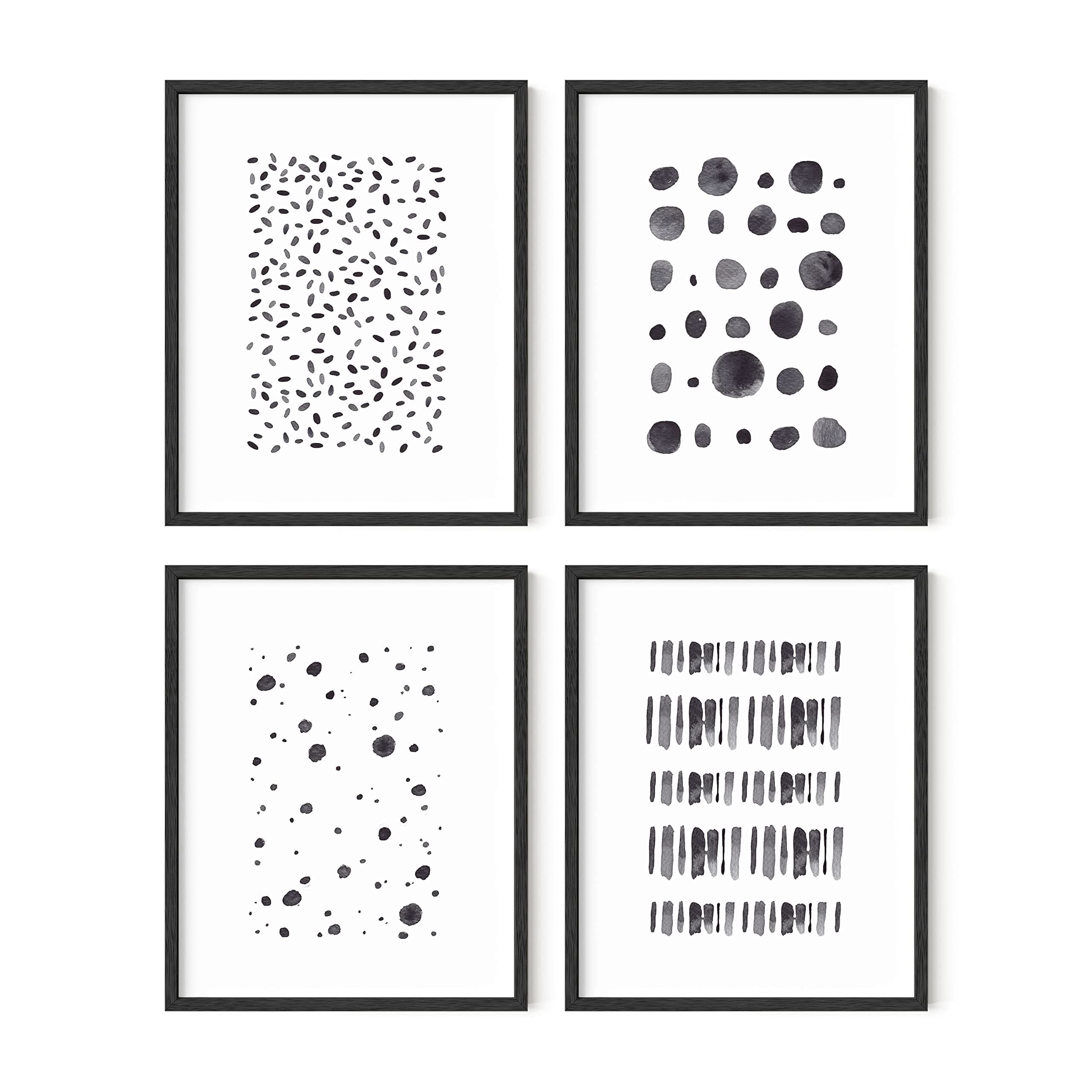 HAUS AND HUES Abstract Artwork for Walls | Wall Art for Living Room Black and White Wall Decor (8"x10" UNFRAMED)