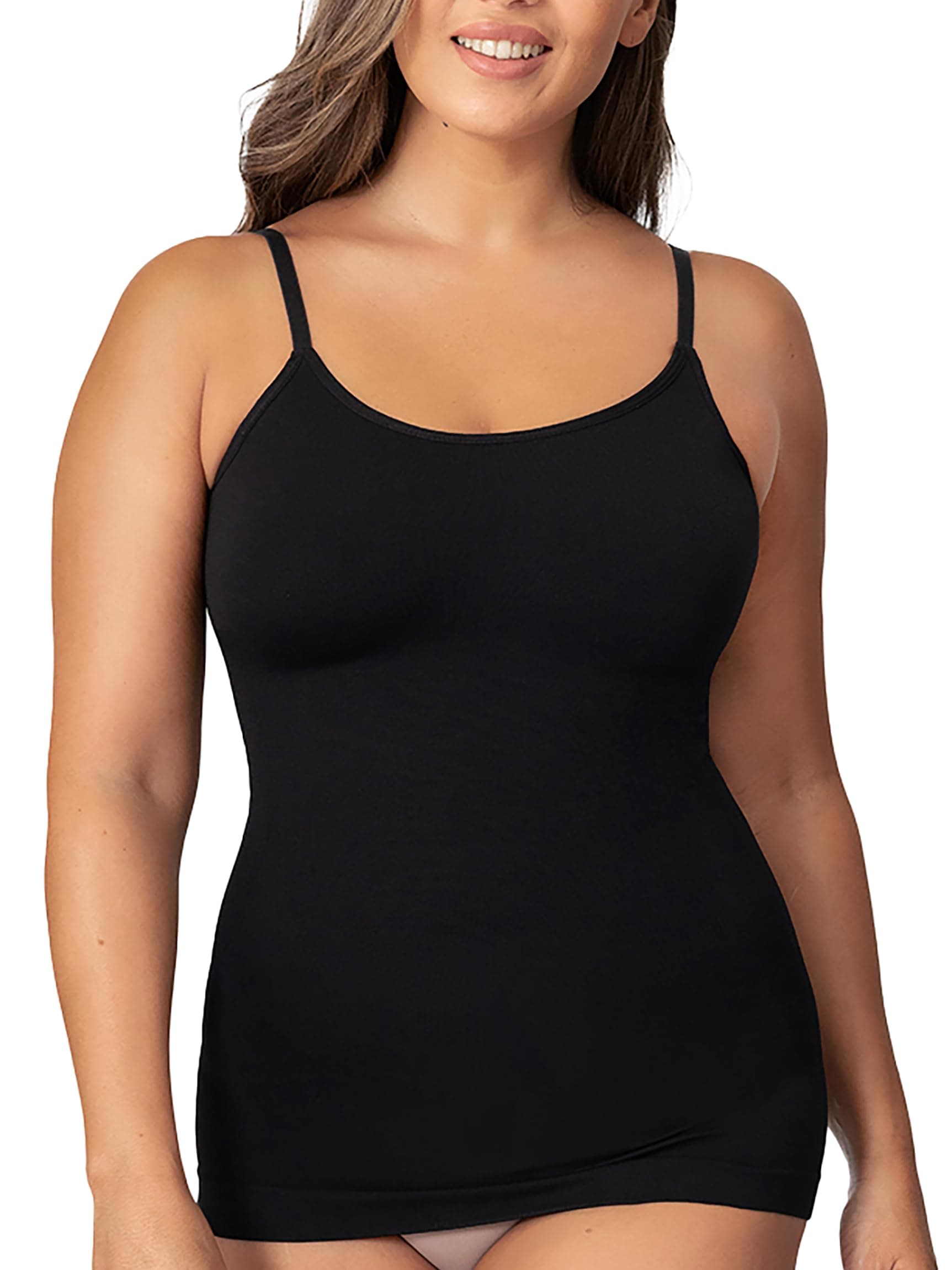 Womens Tops - Scoop Neck Cami Body Shaper for Women, Shapewear Tummy Control, Camisole Tank Tops for Women
