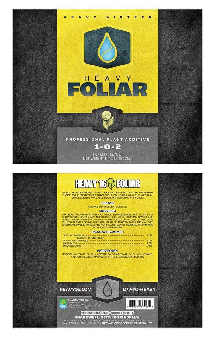 1 Liter - Foliar Spray NPK 1-0-2 Heavy 16 FS1L