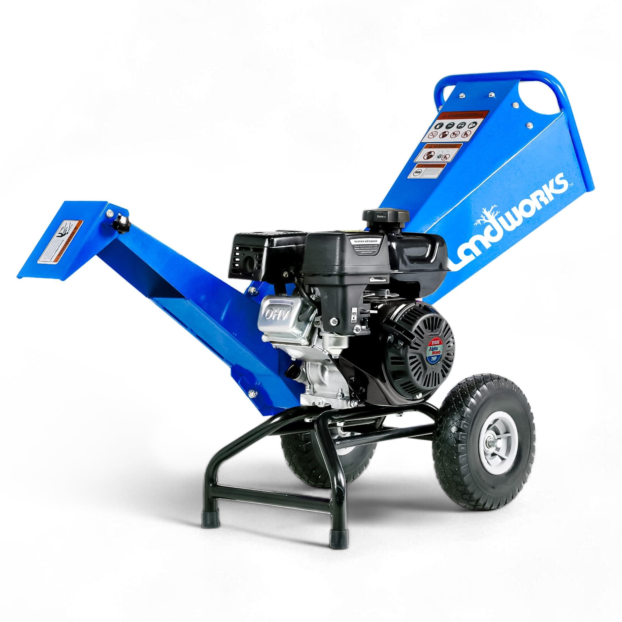 Wood Chipper Shredder Mulcher, Heavy Duty, 7 HP Gas Powered, Compact Rotor Assembly, 3 Inch Max Capacity