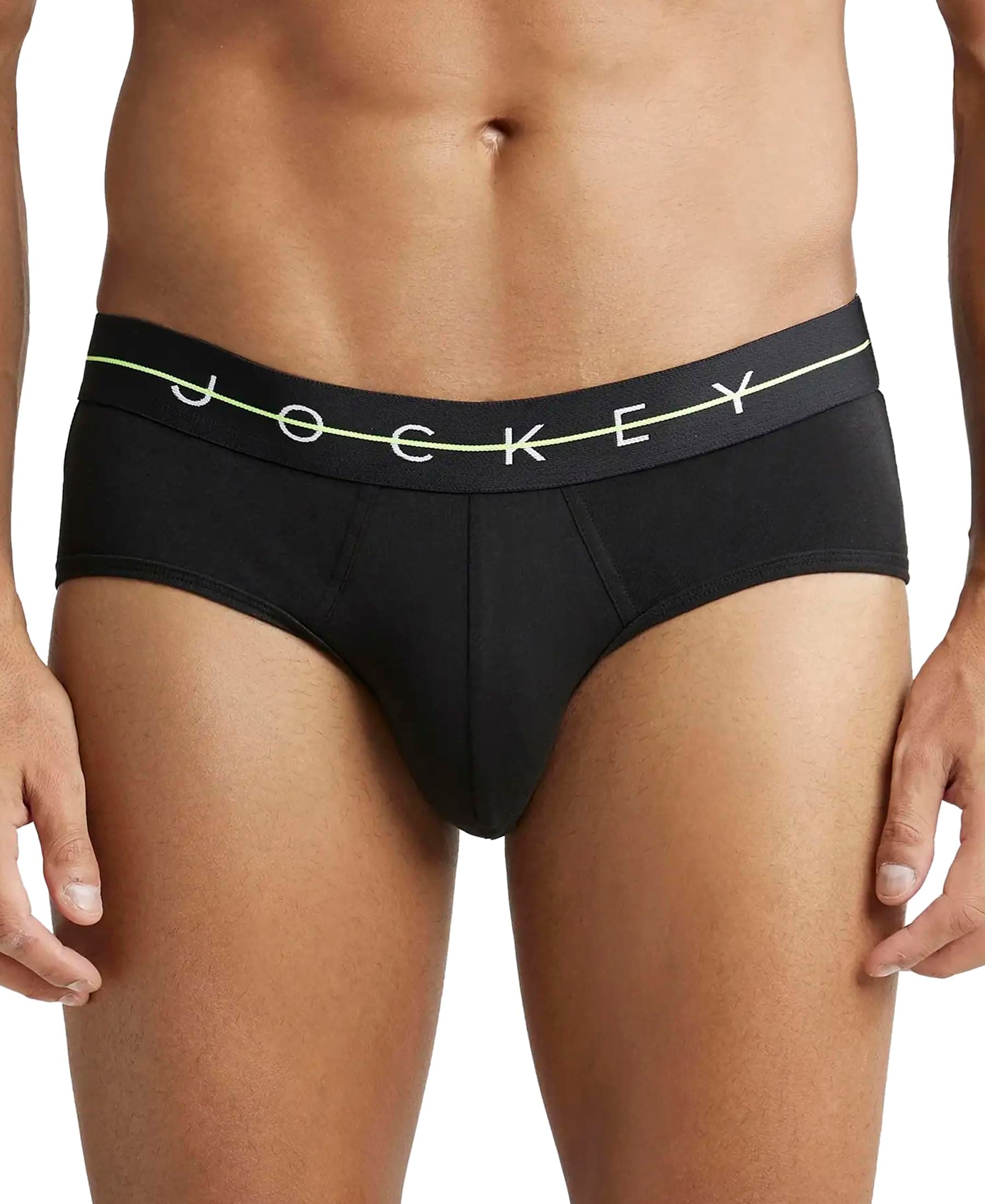 Jockey NY15 Men's Super Combed Cotton Elastane Stretch Solid Brief with Ultrasoft Waistband
