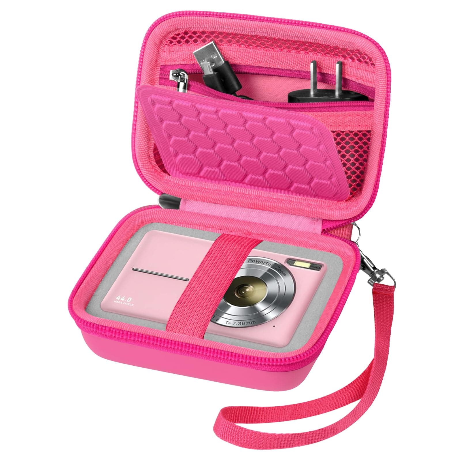 Comecase Carrying & Protective Case for Digital Camera, for CAMKORY/for Kodak Pixpro/for Canon PowerShot ELPH 180/190 / for Sony DSCW800 DSCW830 Cameras for Travel - Bright Pink