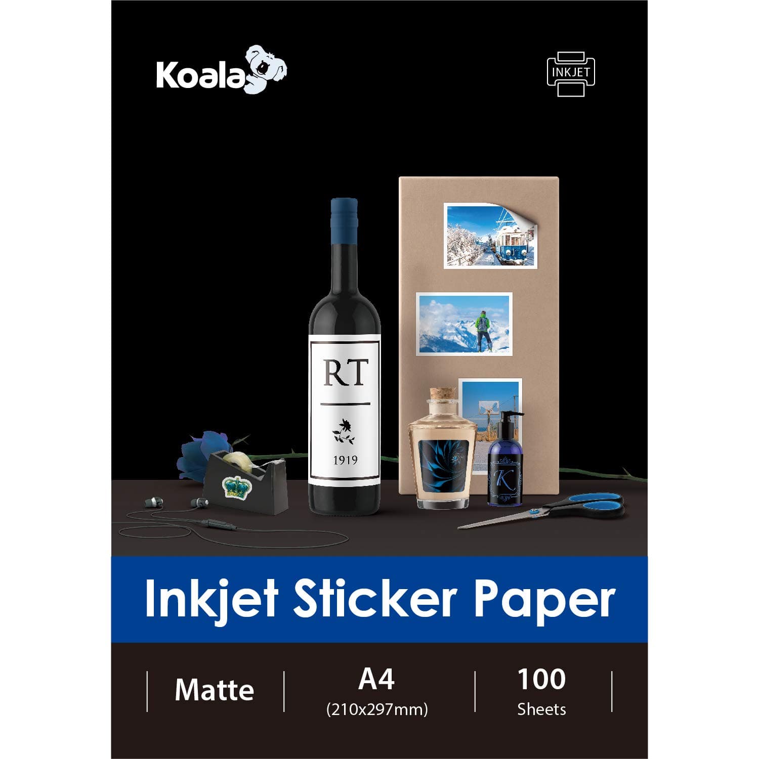 Inkjet Self Adhesive/Sticky Back White Matte Photo Paper, Label Printing Paper, A4, 100 Sheets