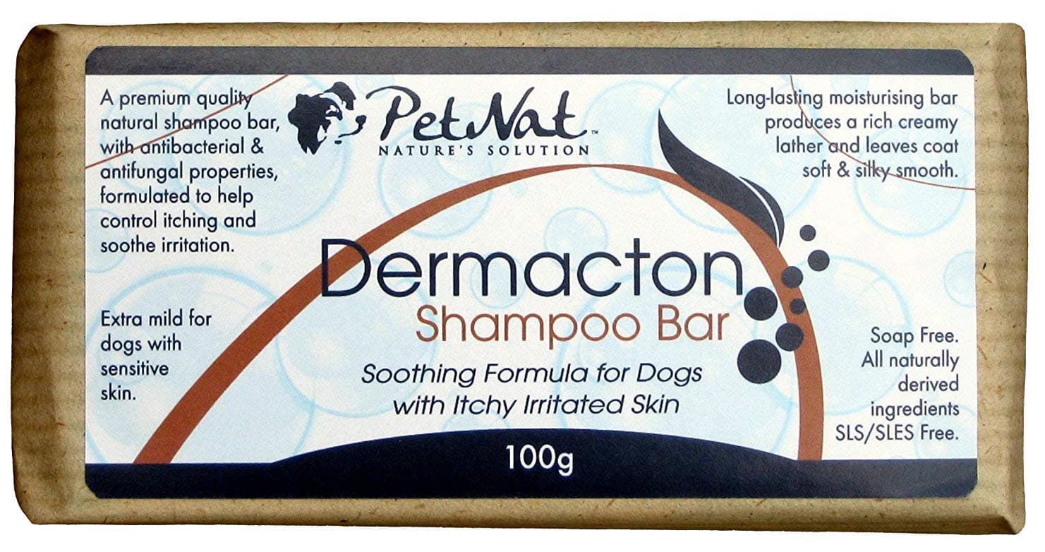 Dermacton Dog Shampoo for ITCHY Irritated Skin | Natural Relief From Itching, Antibacterial and Antifungal, Long Lasting Bar Format, Great for Sensitive & Dry Skin, Professionally Recommended