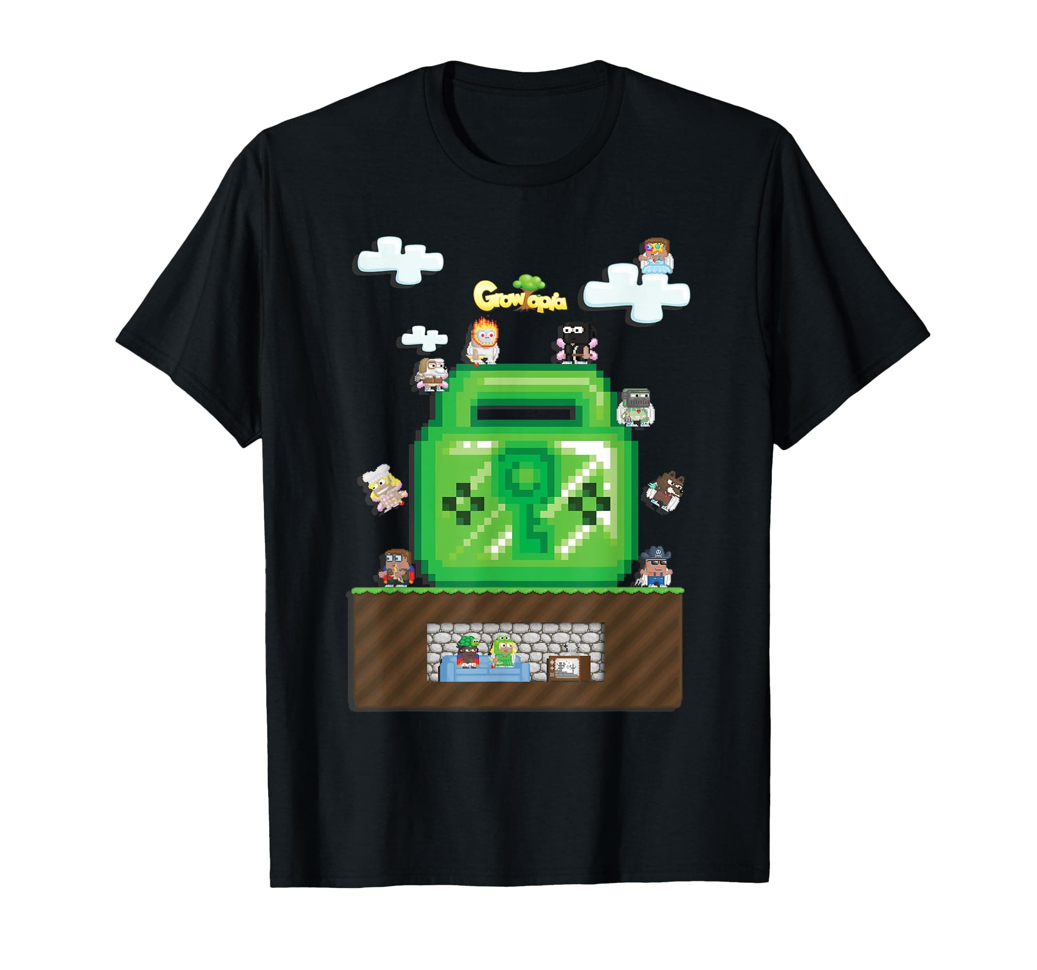 Official Growtopia Merchandise Emerald Lock T Shirt T-Shirt