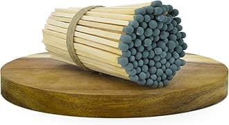 4" Inch Long Wooden Refill Matchsticks with Strike Stickers - Safety Matches Wholesale Bulk Loose by Chandler Studio (100 Pieces, Dark Green)