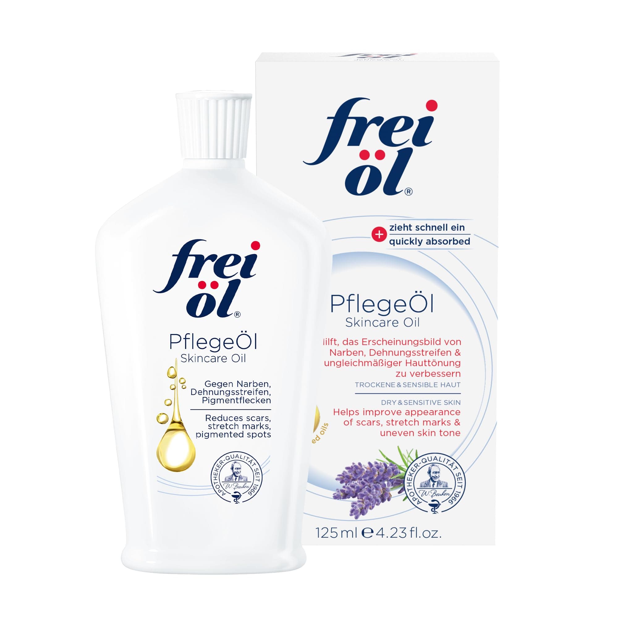 skincare oil – fast absorbing, nourishes skin soft and smooths – excellent as body oil for stretch marks removal and vitamin e oil for scars, microbiome-friendly and vegan, 125 ml / 4.23 Fl Oz