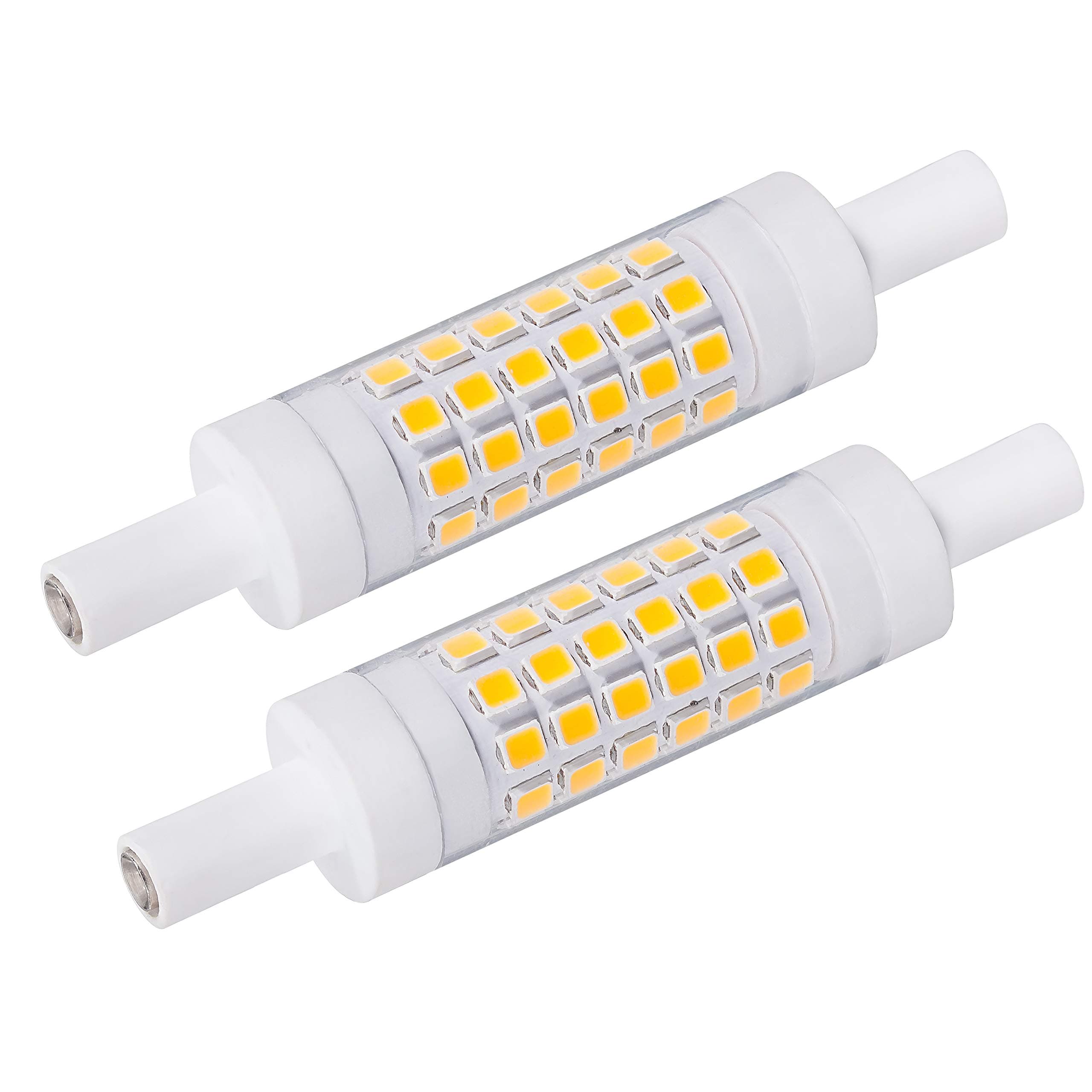 Azhien R7S 78mm LED Bulb 5W Warm White R7s Linear Reflector Lamp, J Type J78mm 3000K, 5 Watt, 230V AC,500LM,360 Degree, Pack of 2 [Energy Class E]
