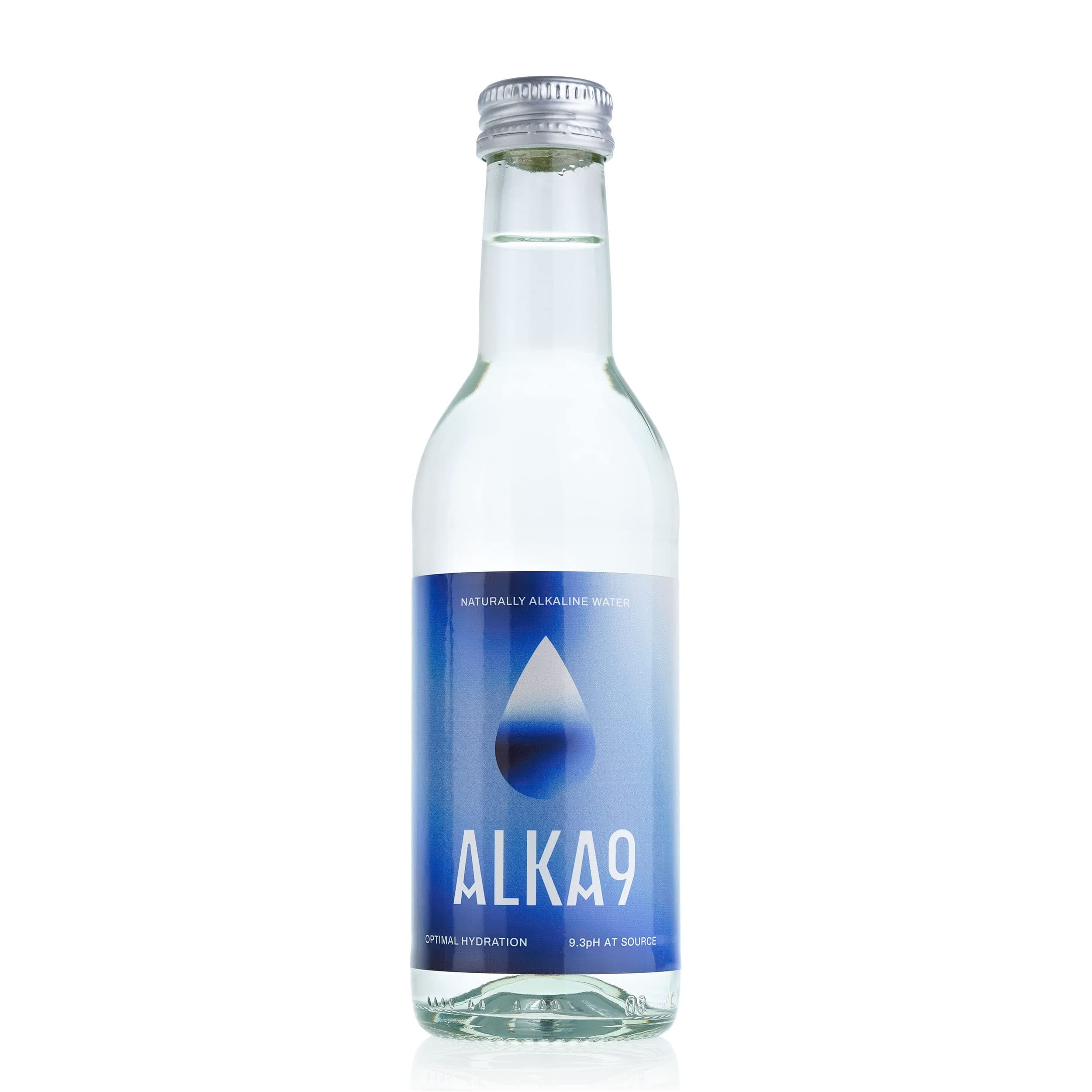 ALKA9 Alkaline Bottled Water pH9+ - Naturally Purified Artesian Spring Water in Glass Bottle - Still Water Multipack with High Natural pH Level, Drinks for Conferences, Weddings, Pack of 30 x 250ml