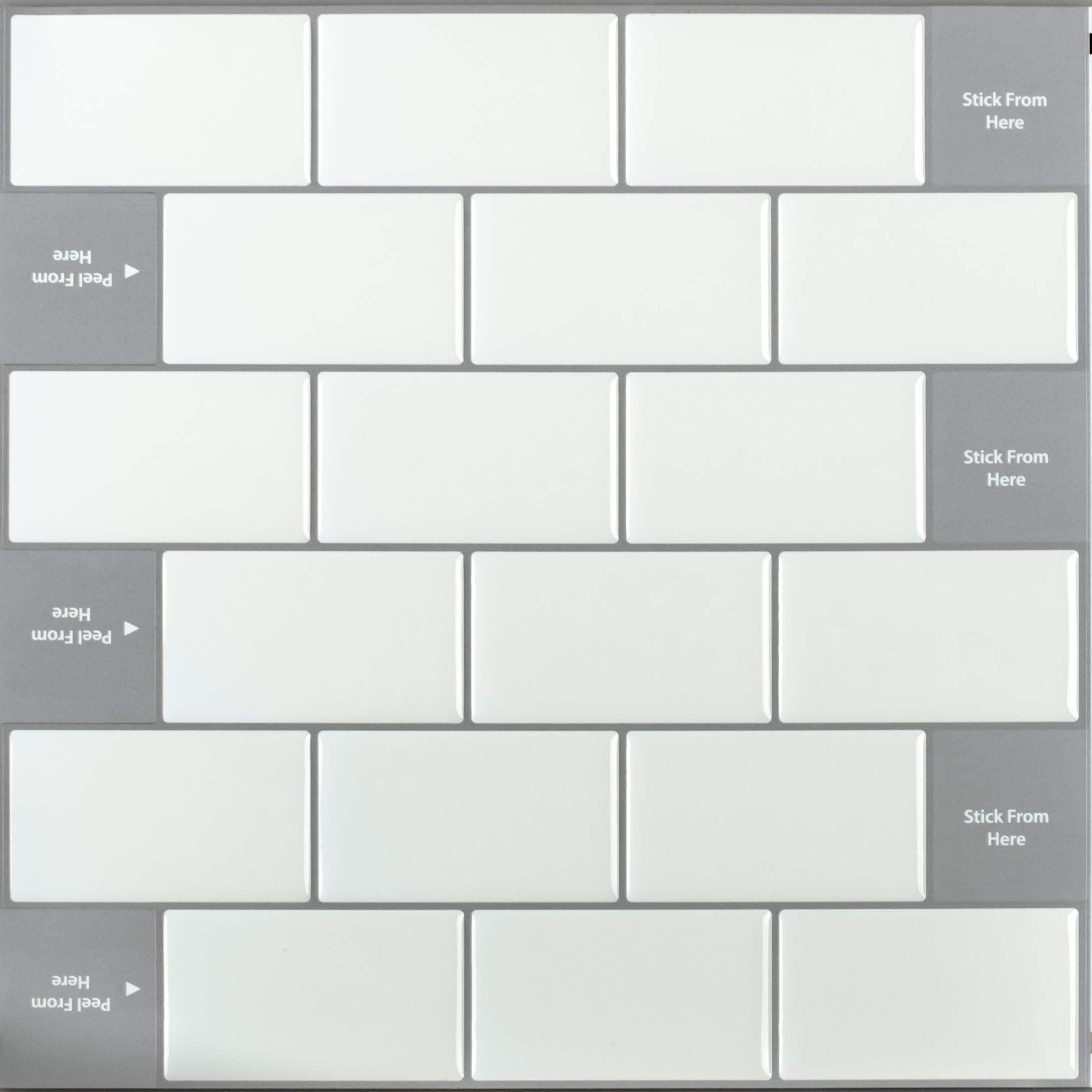 STIQUICK TILES Peel and Stick Backsplash - for Kitchen Decorative Tiles (Subway MonoWhite)