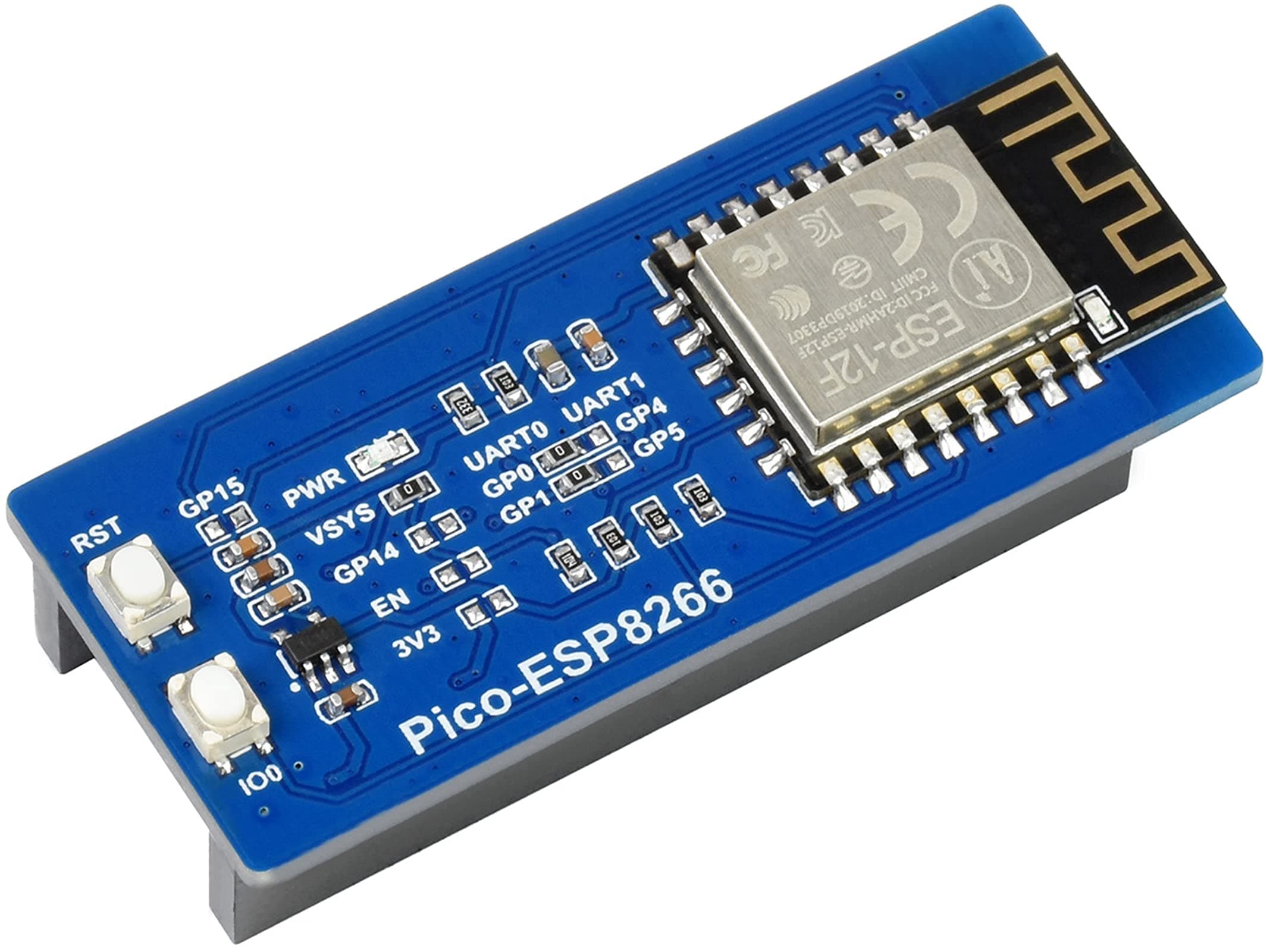 Waveshare ESP8266 WiFi Module for Raspberry Pi Pico, WiFi Expansion Module Controlled via UART at Command, Support TCP/UDP Protocol,STA, AP, and STA+AP Three WiFi Operating Modes