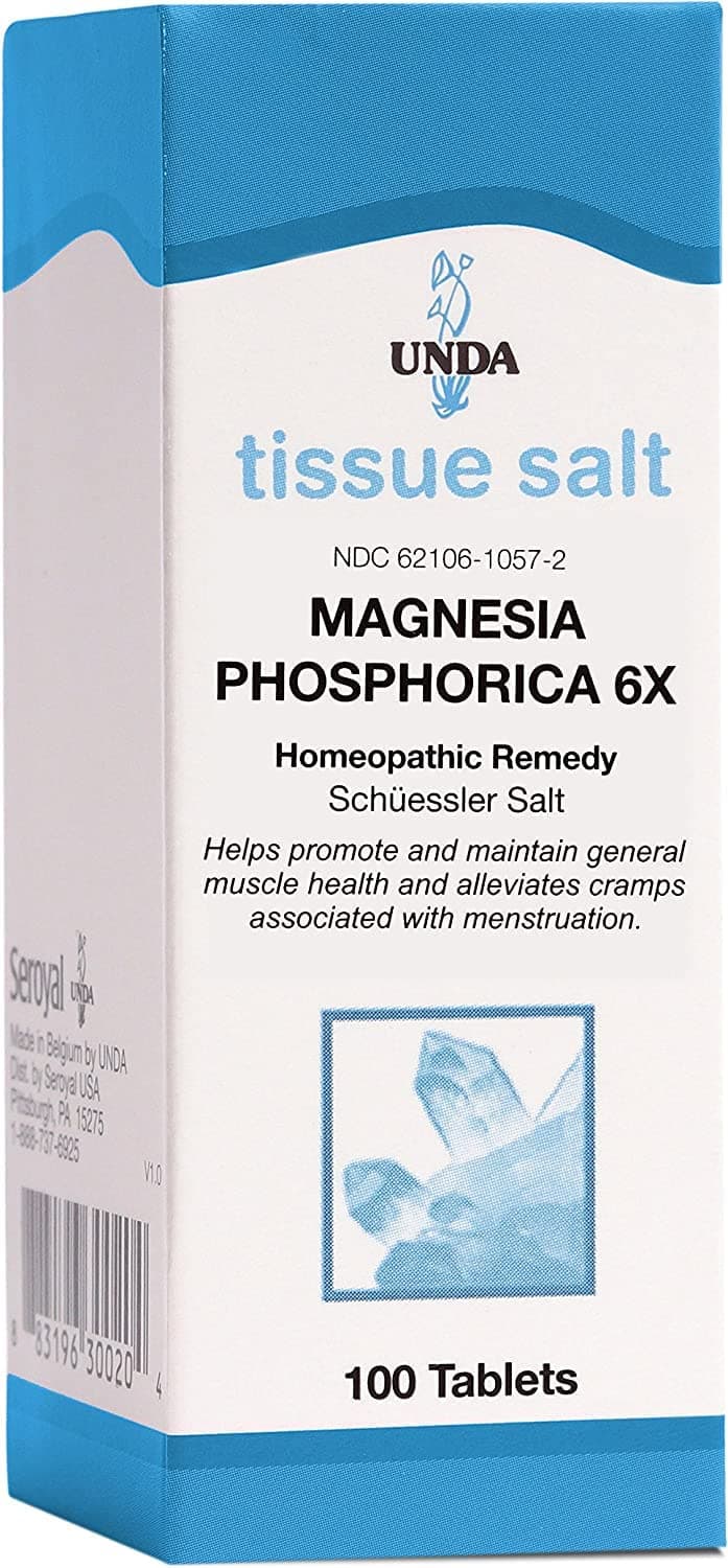 UNDA Magnesia Phosphorica 6X (Salt) | Homeopathic Remedy to Support Muscle Health and Relieve Cramps Associated with Menstruation | 100 Tablets