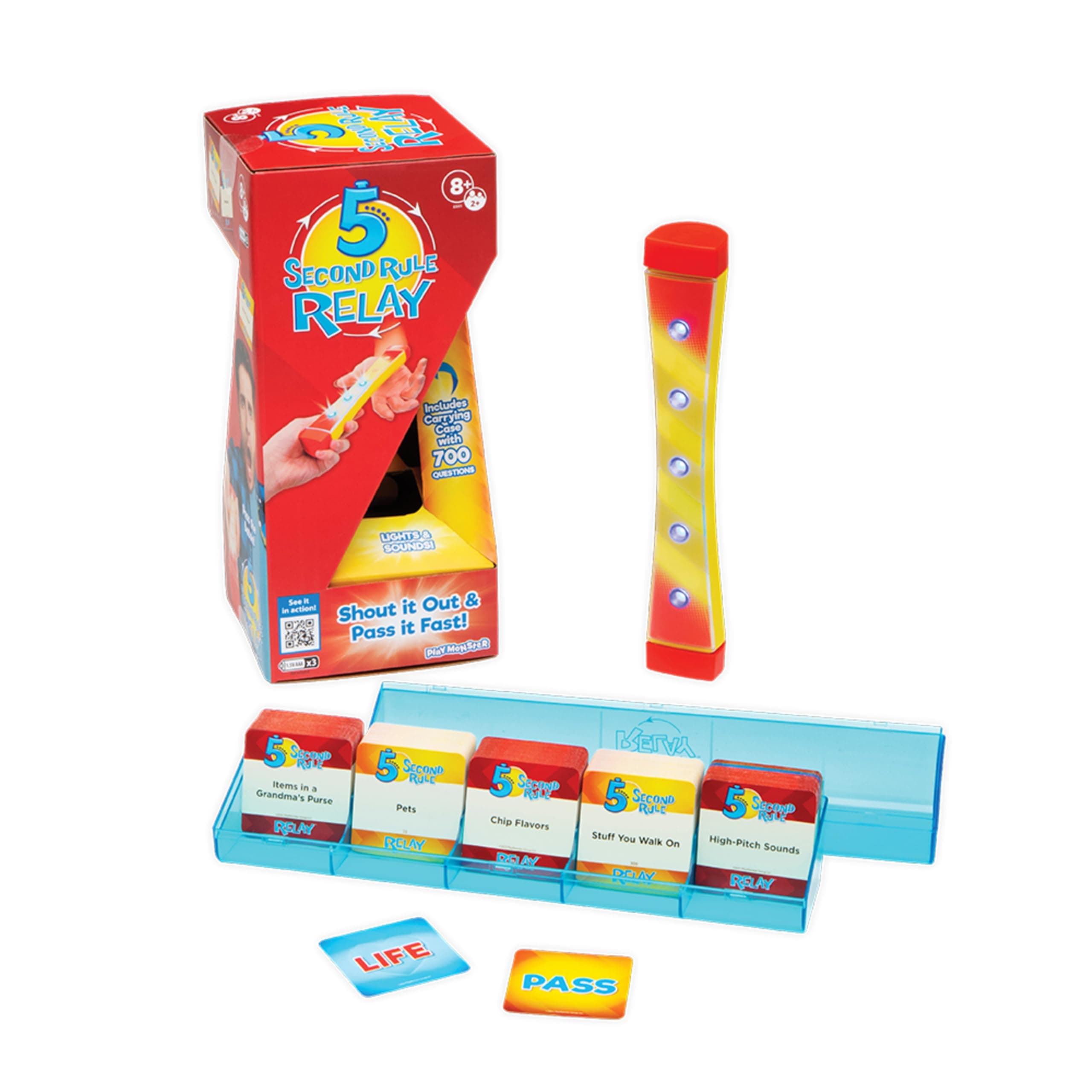 Relay - Family Party Game - Electronic Relay Baton - Shout It Out & Pass It Fast! - for 2 or More Players, for Kids Ages 8 and Up