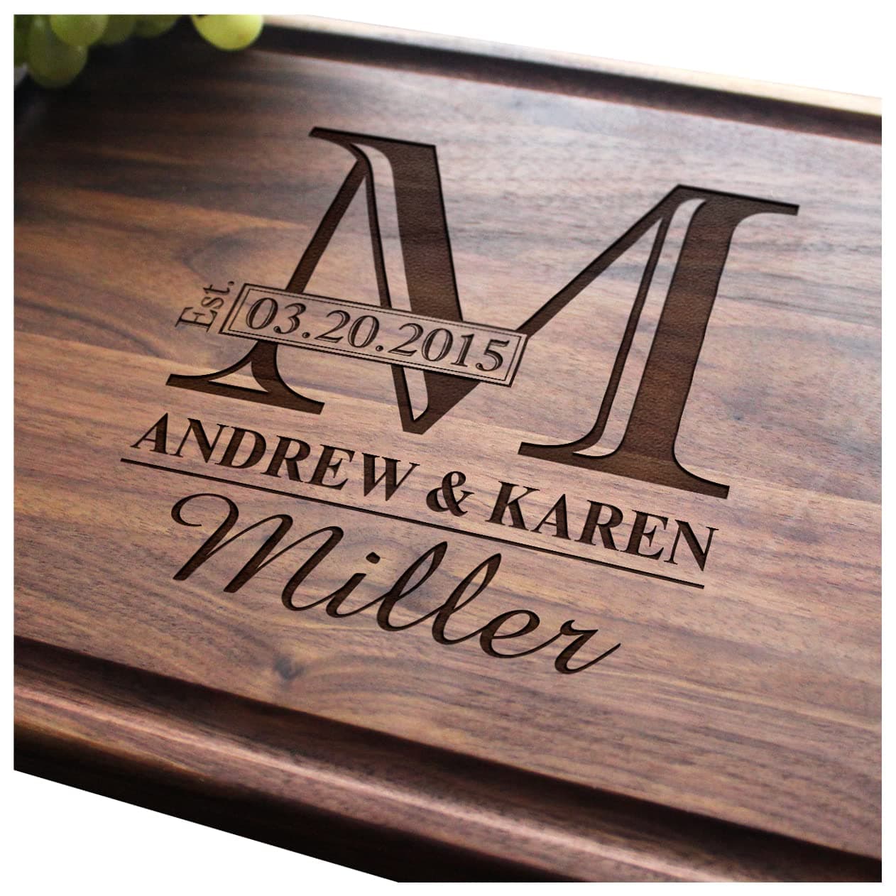 StragaPersonalized Cutting Boards | Handmade Wood Engraved Charcuterie | Custom Wedding Gift, Housewarming Gift for Couples Monogram Designs 003