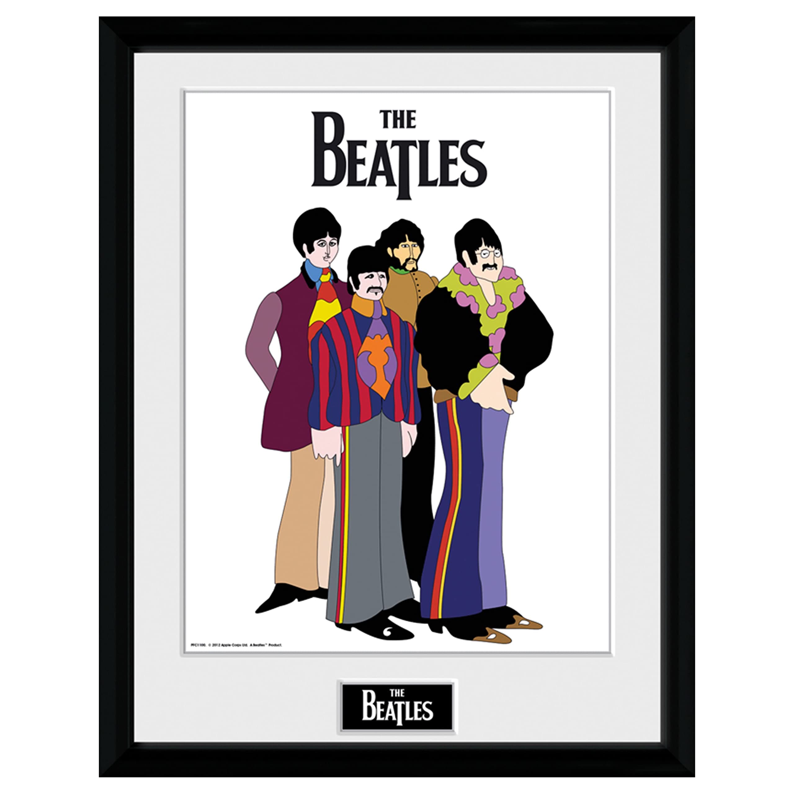 LTD, The Beatles, Yellow Submarine Group, Framed Print, 30 x 40 cm, Wood, Multi-Colour