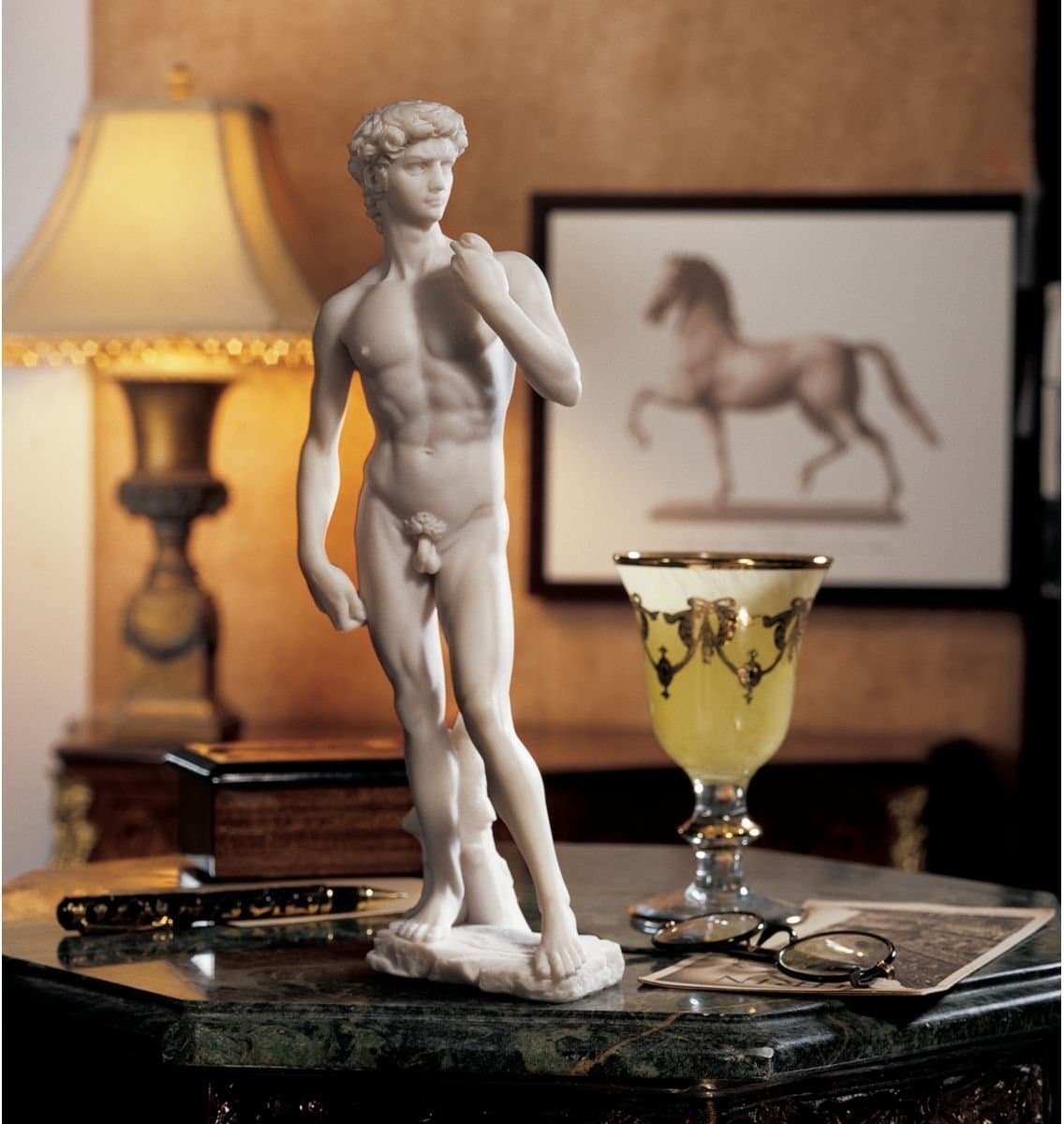 12 Statue of David Bonded Marble Sculpture Inspired By Michelangelo Buonarro by XoticBrands