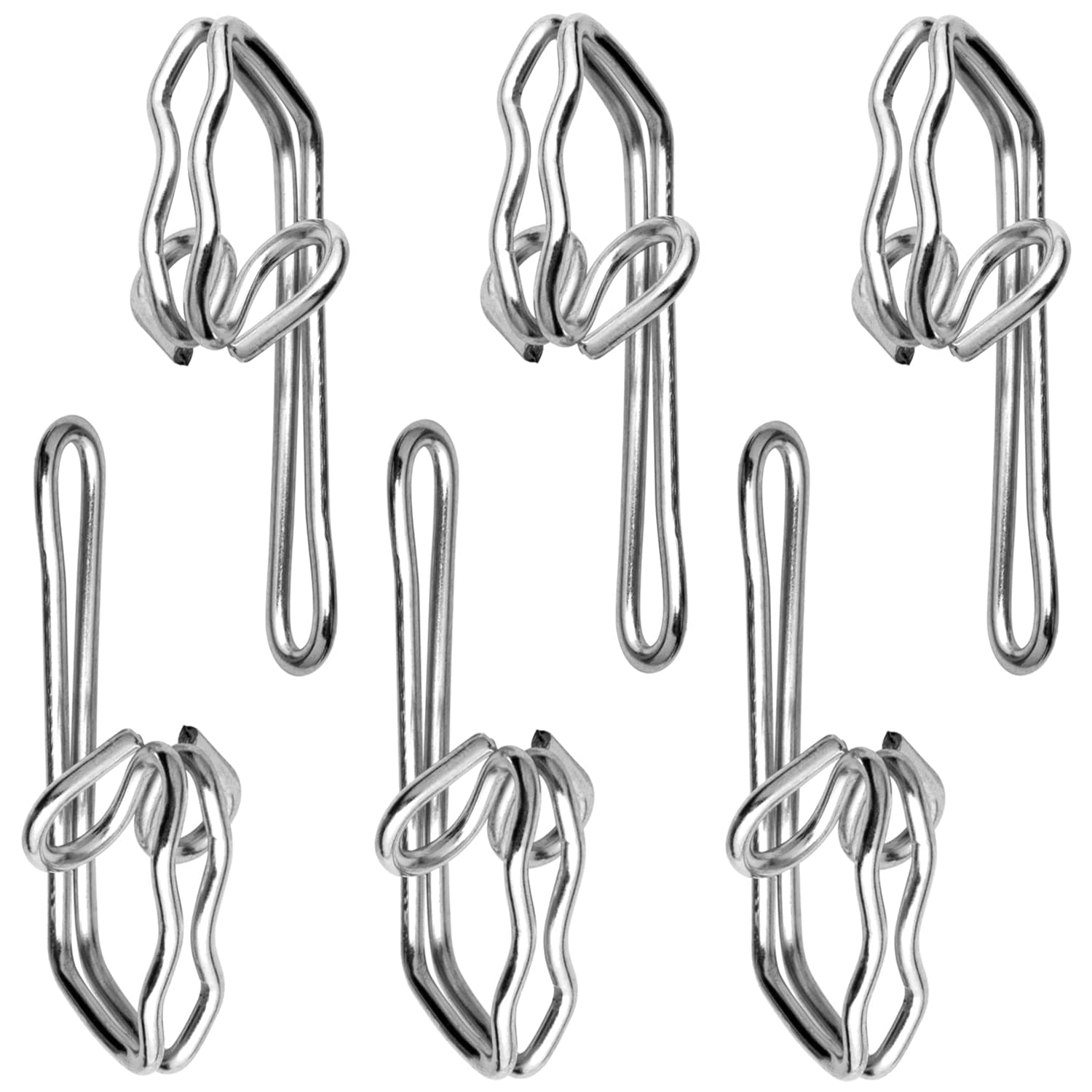 Curtain Hooks Metal Curtain Header Tape Drapery Hooks for curtains 2.9x1.2cm (100 Pack silver)…