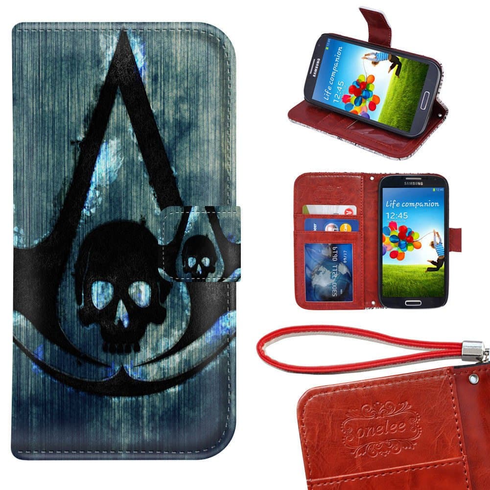 Samsung Galaxy S5 Wallet Case, Assassin's Creed Purse Case For Samsung Galaxy S5 With Hold 2 pcs Smartphone And Card slots Slots