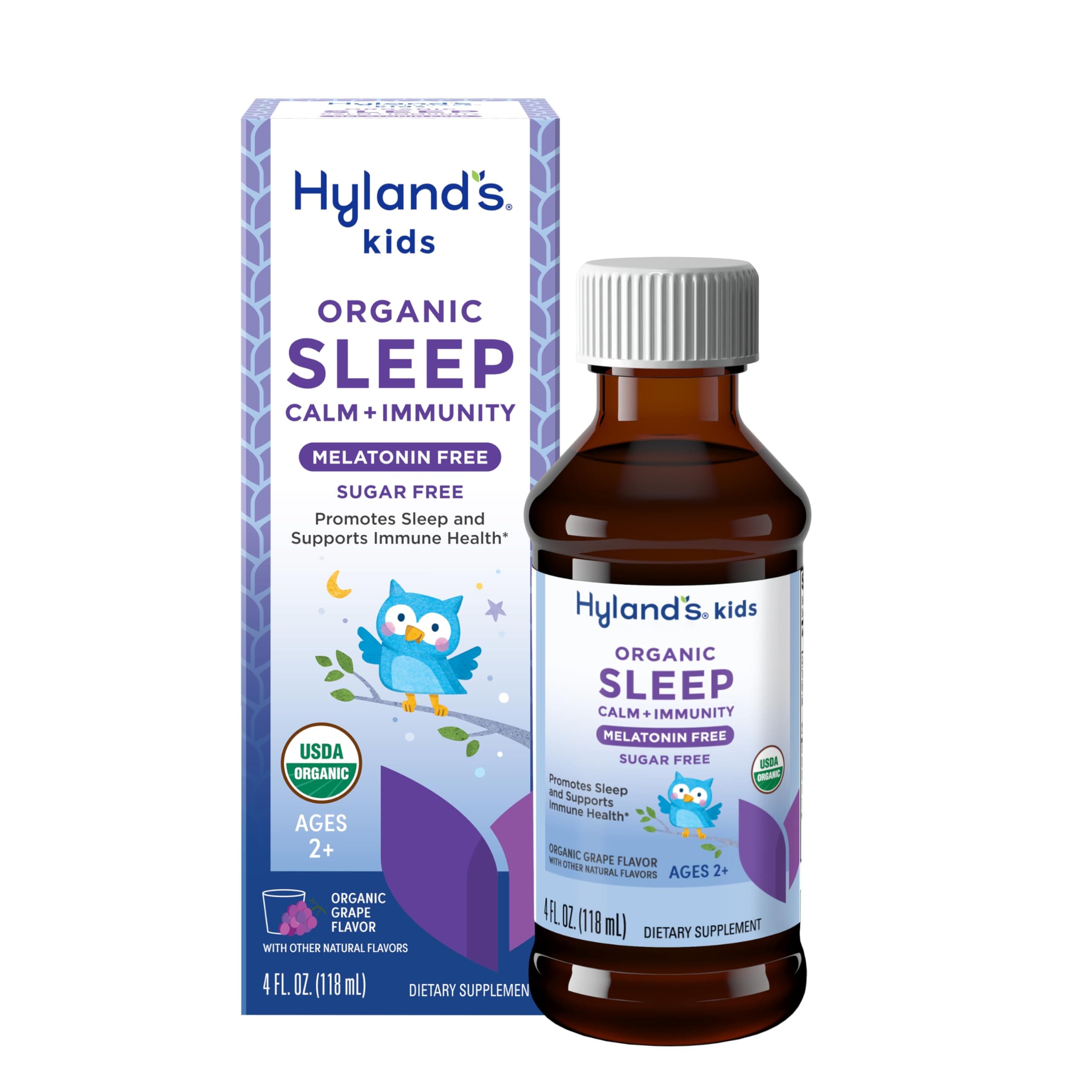 Hyland's Kids Melatonin-Free Organic Sleep Calm & Immunity Liquid, Sugar-Free...