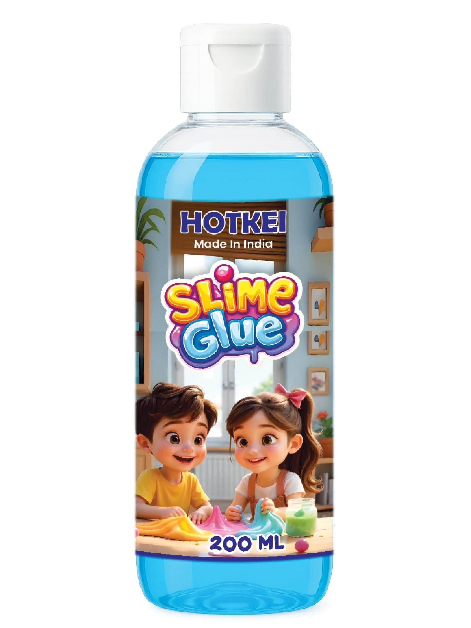 HOTKEI 200 ml Blue Glue DIY Magic Jelly Putty Toy for Making Slime Maker kit Set Liquid Gel Games Birthday Gift Toys for Boys Girls Kids for Making Slime at Home 3 to 10 Years