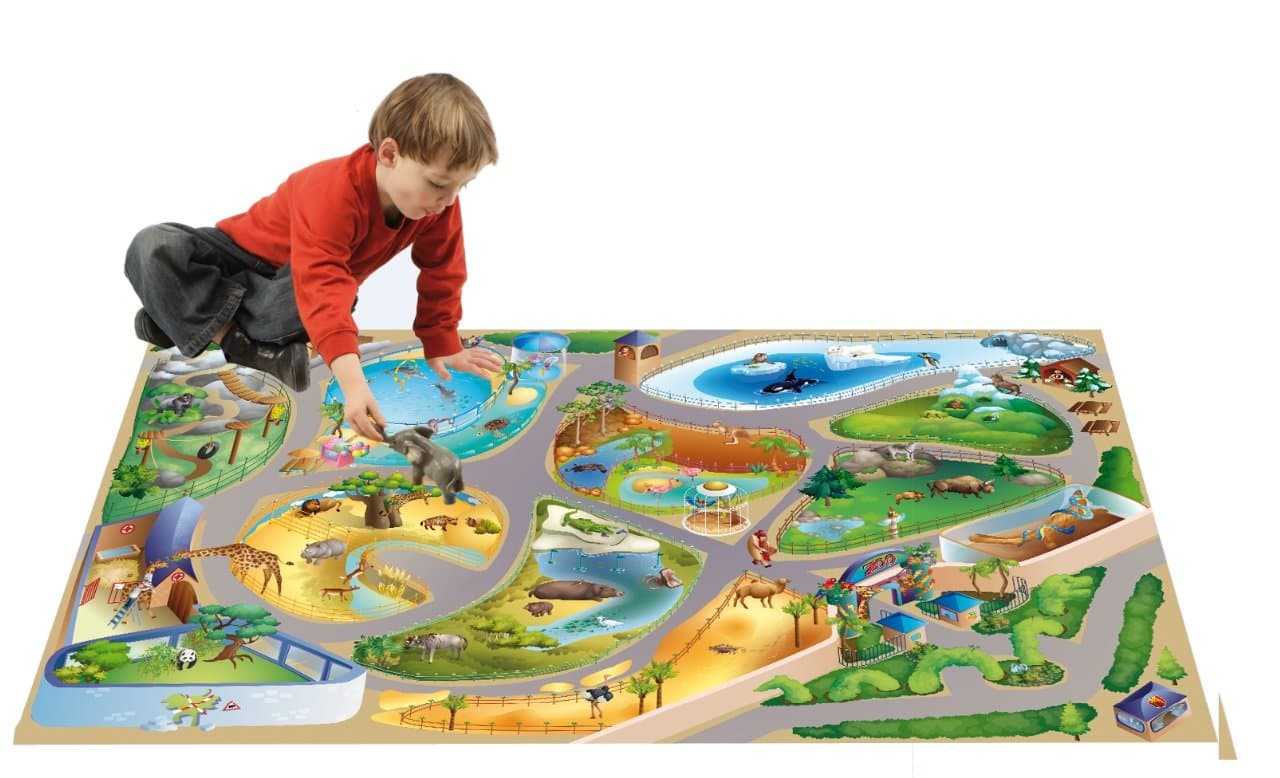 Playmat Collection Connect "Zoo Carpet, Multi-Colour, 80 x 120 cm