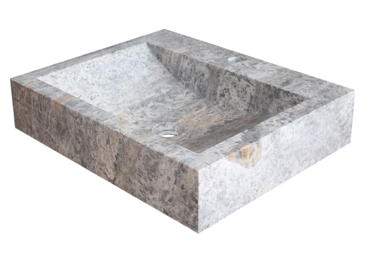 Rectangular Natural Stone Vessel Sink - Antico Travertine