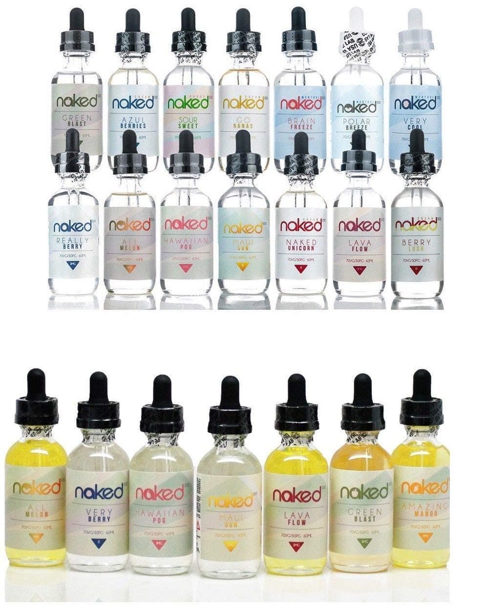 Naked 100 Premium 60ML Shortfill USA Made E-Juice All Flavours No Nicotine (Straw Lime)