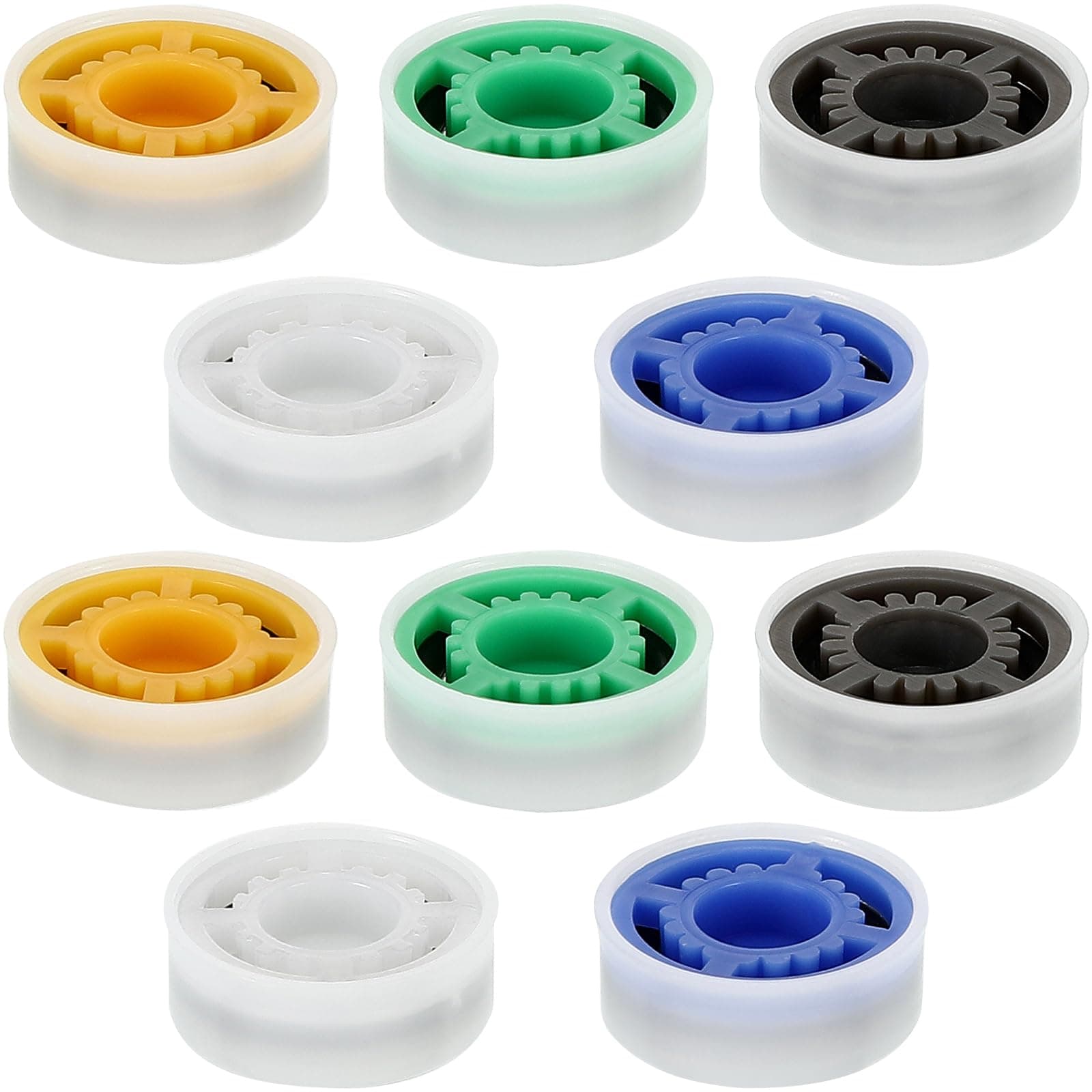 Patelai 10 Pieces Water Flow Restrictor 1.5/1.8/2.0/2.5/3.0 GPM Shower Water Flow Reducer Shower Head Limiter Set for Water Saving Fixed Shower Head or Handheld Shower (14.3 x 13.85 x 5.2 mm)