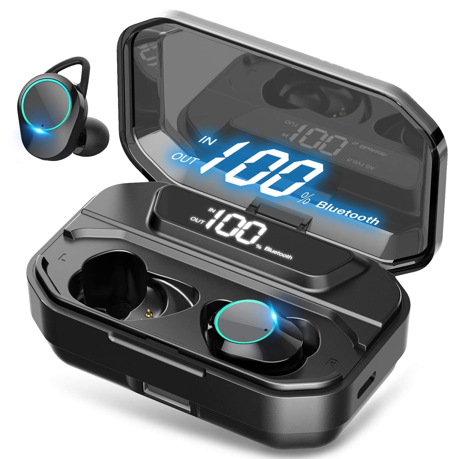 [Xmythorig Ultimate] True Wireless Earbuds Bluetooth 5.0 Headphones, IPX7 Waterproof Earphones for Sports, 160H Playtime w/ 3300mAh Charging Case, 3D Stereo Audio Touch Control in-Ear Headset w/Mic