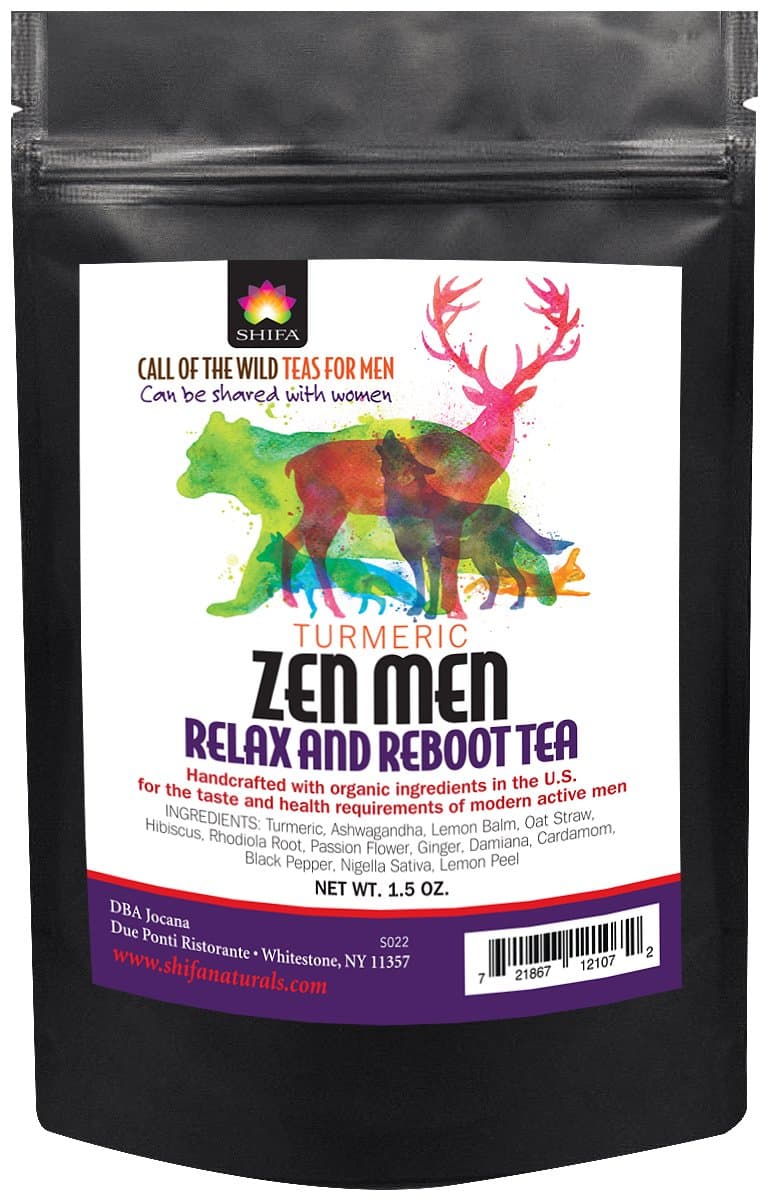 Shifa Turmeric Zen Men Relax and Reboot Tea with Herbs, Phytonutrients and Antioxidants (1.5 oz.)
