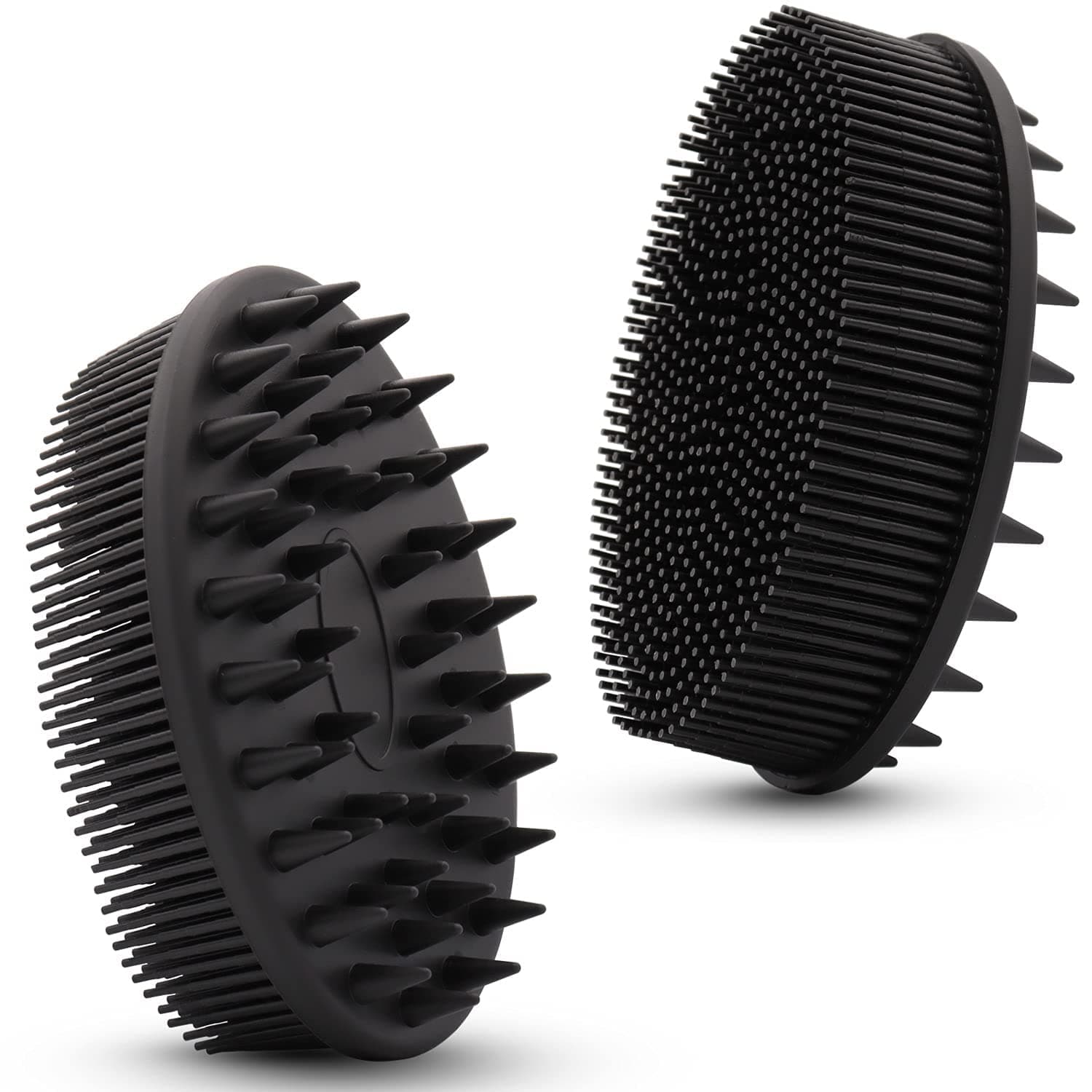 DELFINO Upgrade Silicone Body Scrubber and Hair Shampoo Brush, All in One, Premium Silicone Loofah, Exfoliating Body Brush, Shower Scrubber for Body, Scalp Massager for Women, Men, Pet