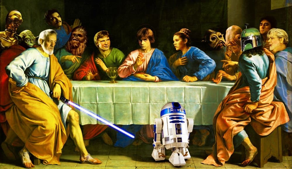 BDP Movies Star Wars The Last Supper (1) XXL ONE PIECE NOT SECTIONS Over 1 Meter Wide Poster Art Print! **SAME DAY SHIPPING**