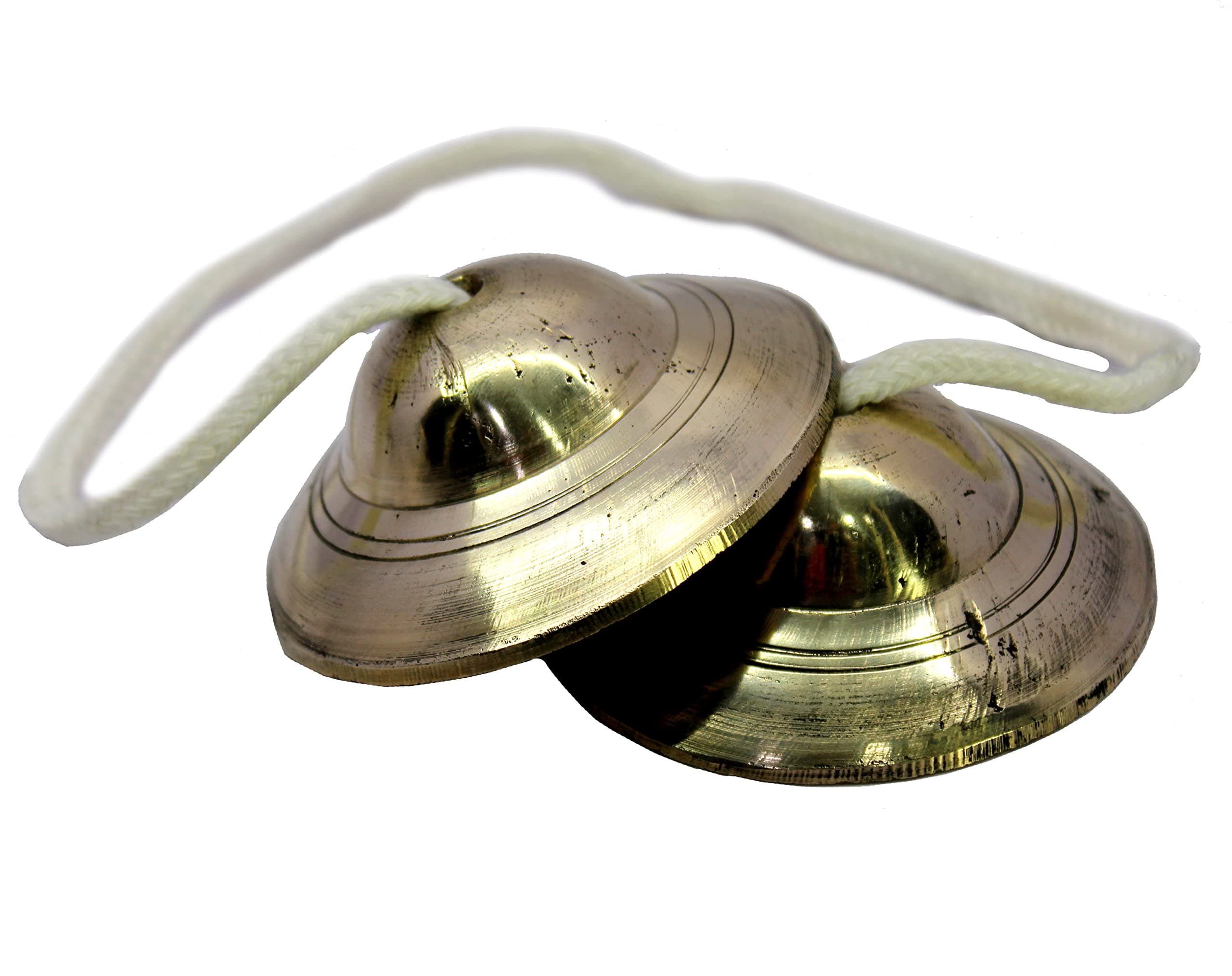 eSplanade Brass Manjeera set Clash Cymbals Hand Cymbals - 3" Inches Dia. - Golden