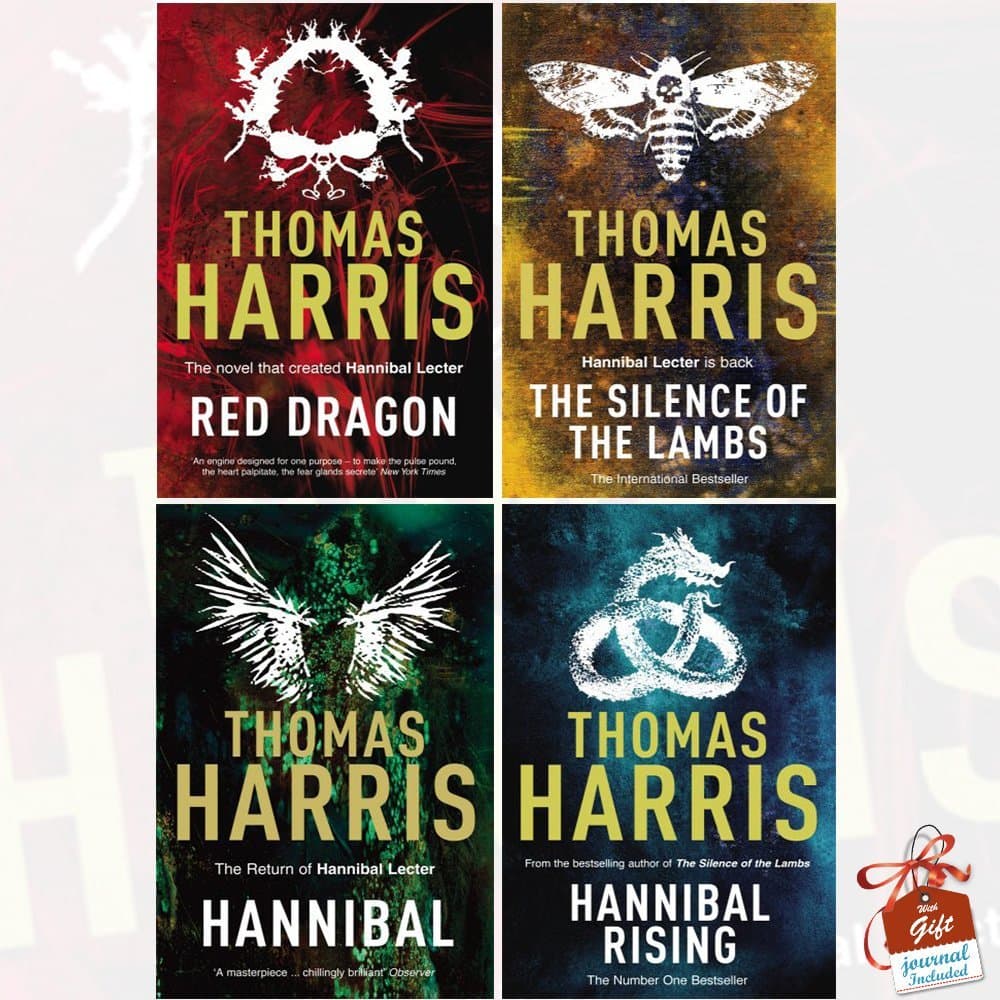 Hannibal Lecter Collection 4 Books Bundle By Thomas Harris With Gift Journal (Red Dragon, Silence Of The Lambs, Hannibal, Hannibal Rising)