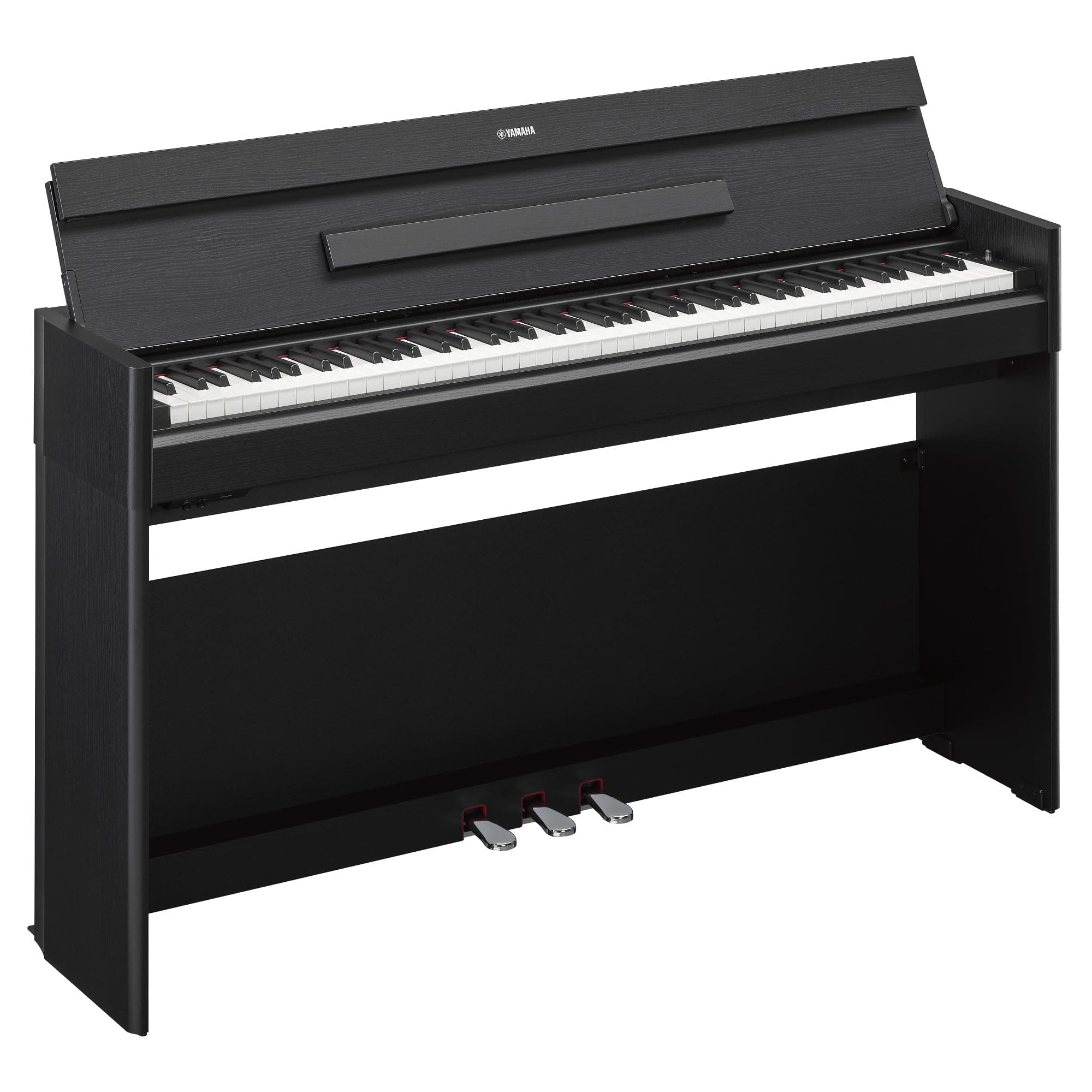 Arius Series Slim Digital Upright Piano, Grand Sound, Compact Weighted Keyboard, Black (YDPS55B)