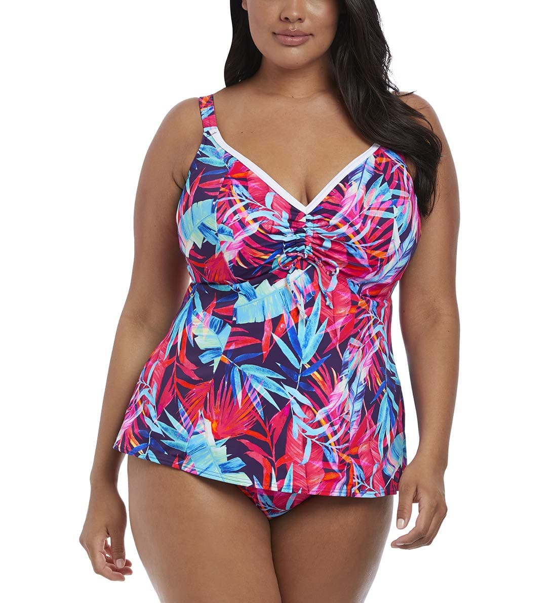 Elomi Swim Paradise Palm Moulded Cup Tankini Top (16, Ink)
