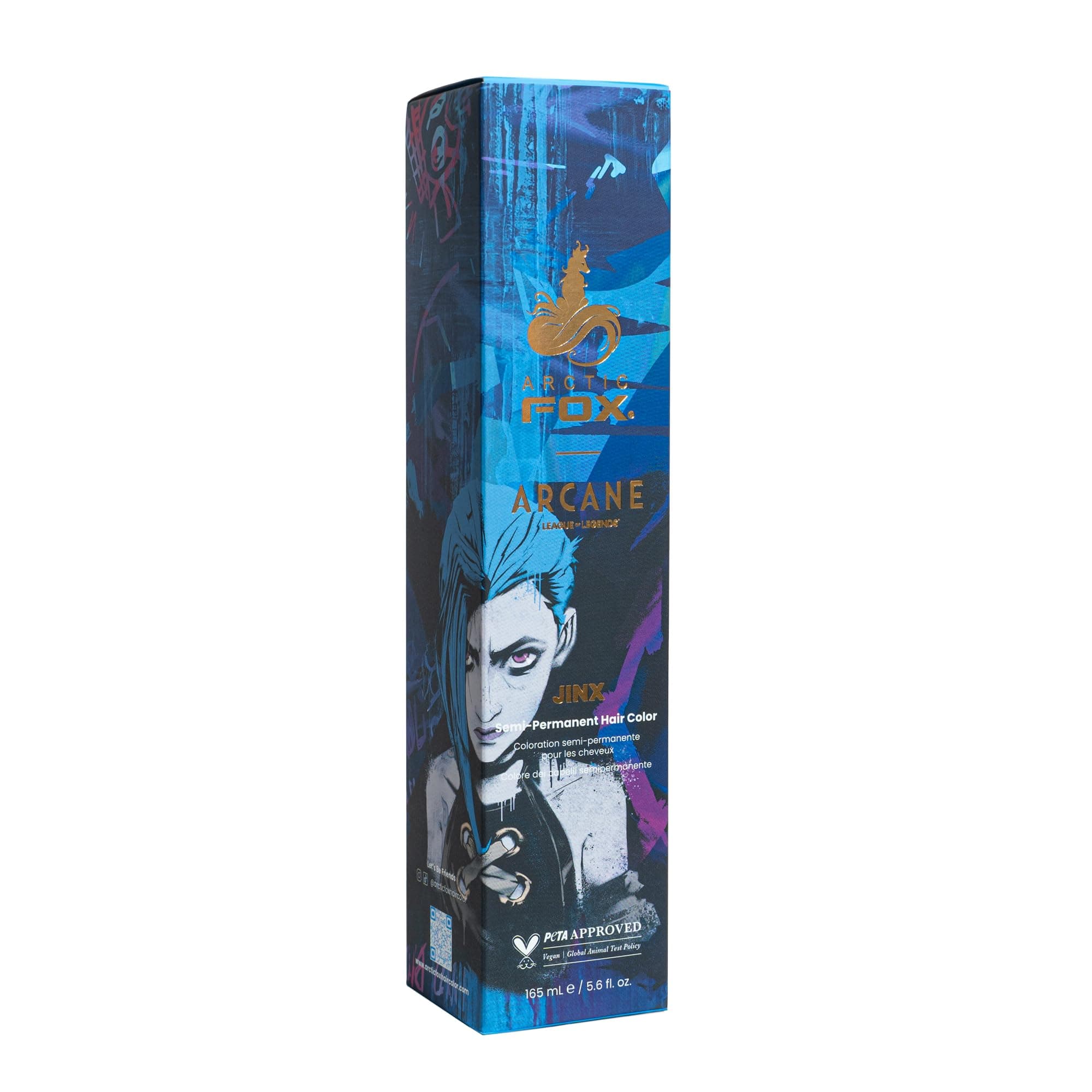 x Arcane League of Legends Semi Permanent Hair Dye, Vegan & Cruelty Free, Vibrant Blue Color, Conditioning Formula, Ammonia Free, For All Hair Types, Jinx, 5.6 oz