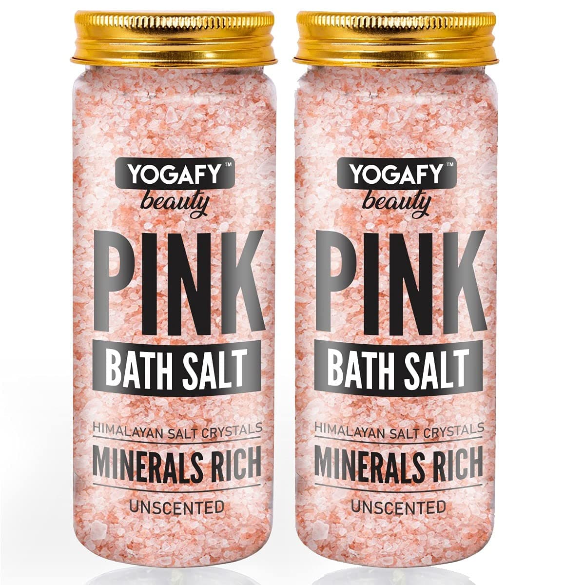 YOGAFY Mineral Rich Himalayan Bath Salt Crystal - Pack of 2 - Body Spa, Relaxation and Pain Relief | 350g