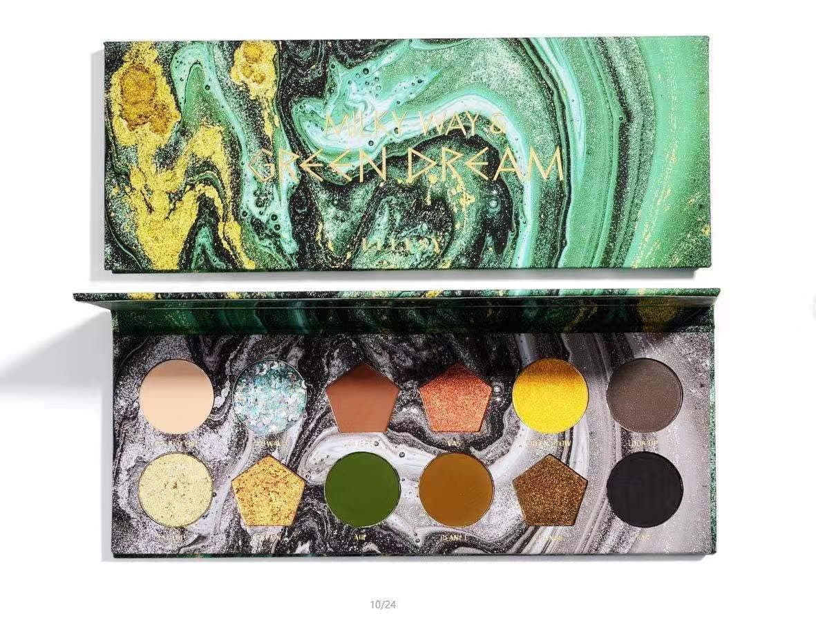 ELLESY Pigmented Eyeshadow Palette Matte + Shimmer 12 Colors Makeup Natural Bronze Neutral Smokey Blendable Waterproof Eye Shadows Cosmetic - E-1201