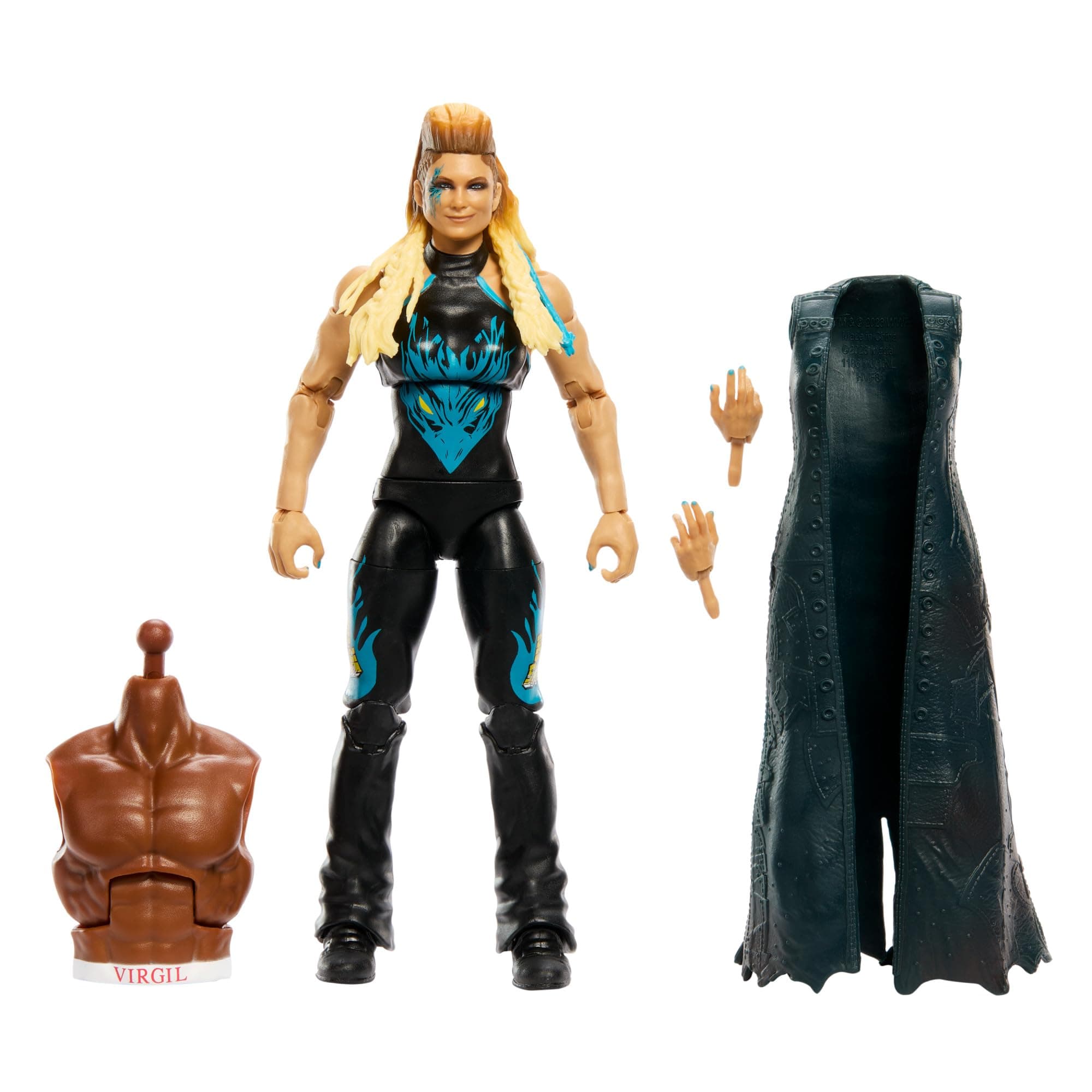 WWE Elite Collection Action Figure Royal Rumble Beth Phoenix with Accessory and Virgil Build-A-Figure Parts, HVF81